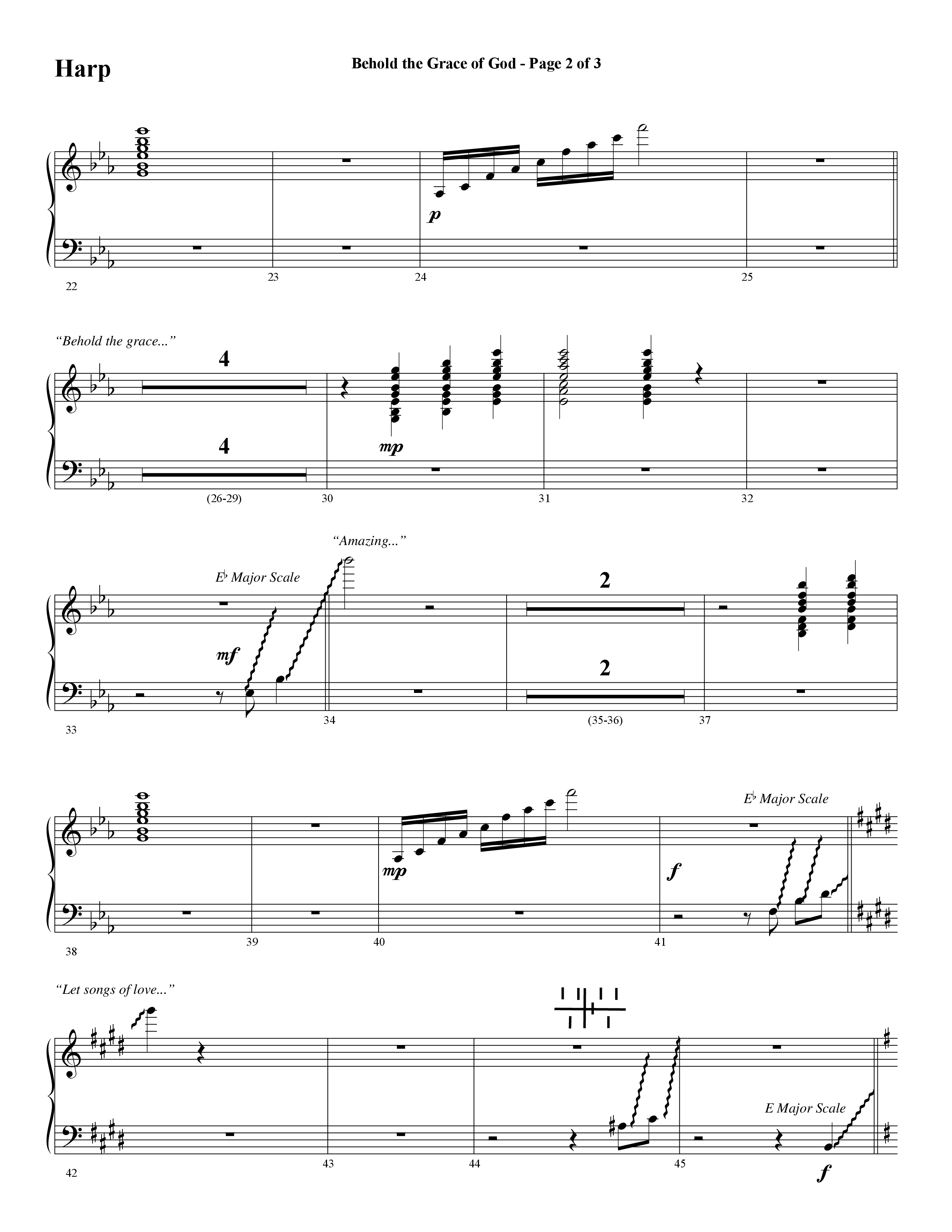 Behold The Grace Of God (Choral Anthem SATB) Harp (Word Music Choral / Arr. J. Daniel Smith)