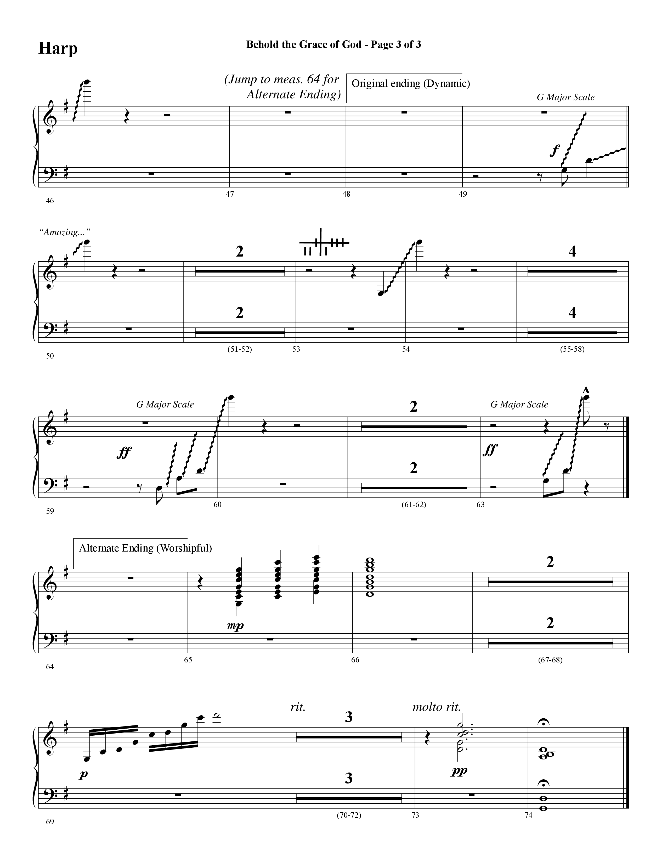 Behold The Grace Of God (Choral Anthem SATB) Harp (Word Music Choral / Arr. J. Daniel Smith)