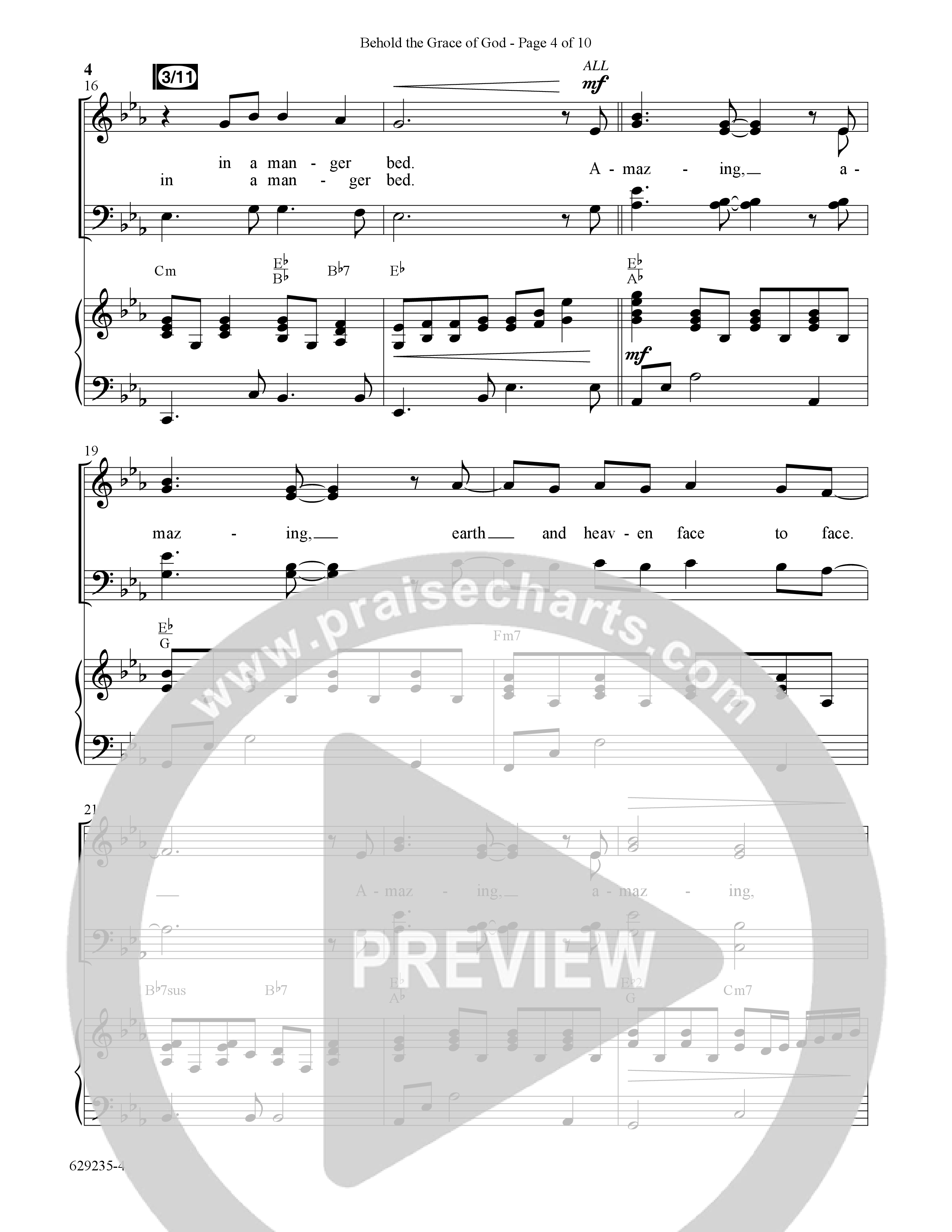 Behold The Grace Of God (Choral Anthem SATB) Anthem (SATB/Piano) (Word Music Choral / Arr. J. Daniel Smith)