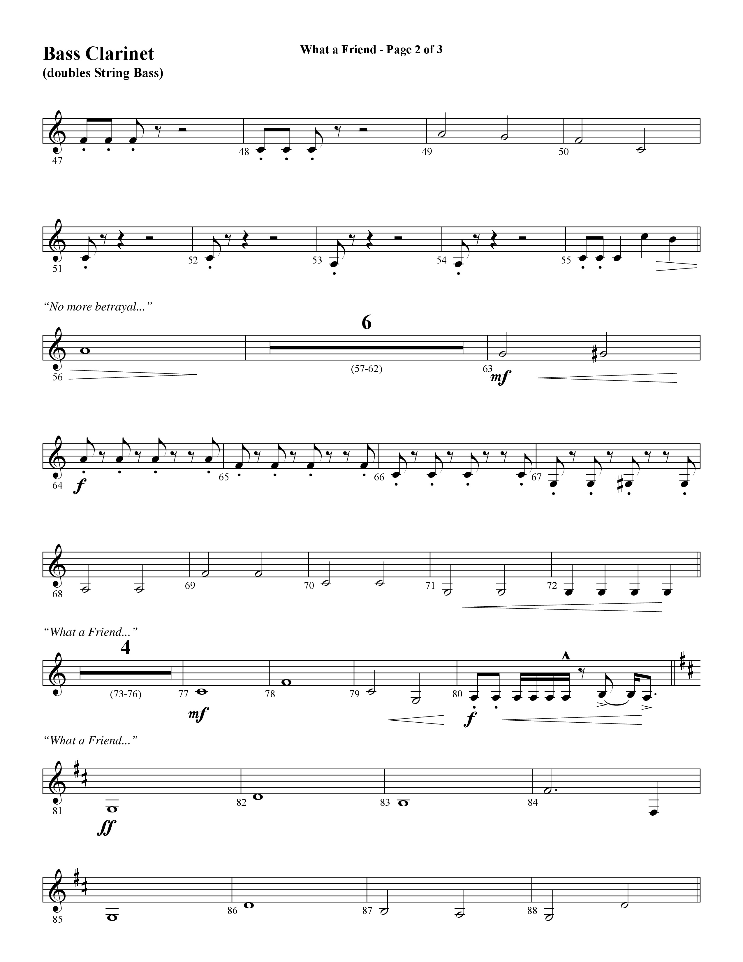 What A Friend (Choral Anthem SATB) Bass Clarinet (Word Music Choral / Arr. Daniel Semsen)