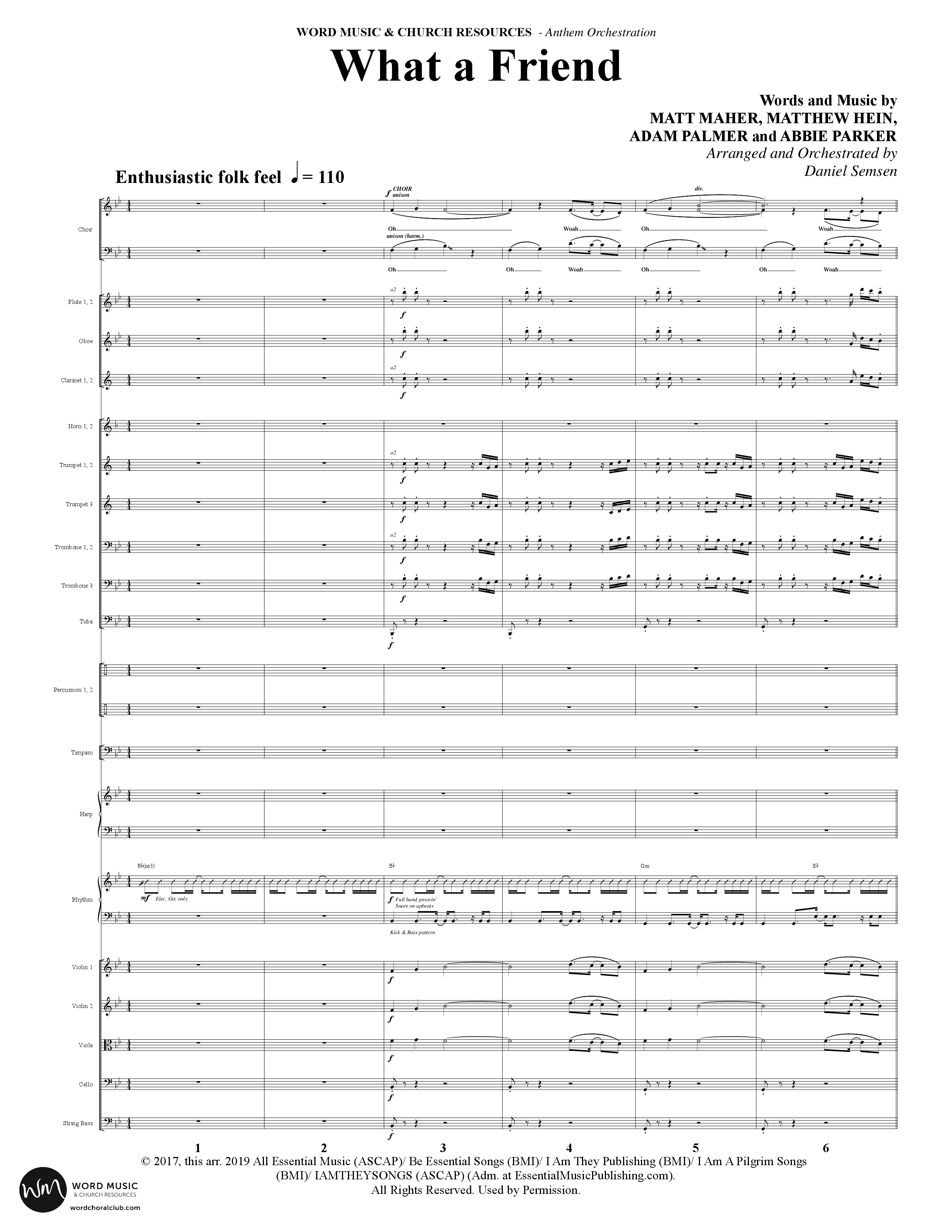 What A Friend (Choral Anthem SATB) Conductor's Score (Word Music Choral / Arr. Daniel Semsen)