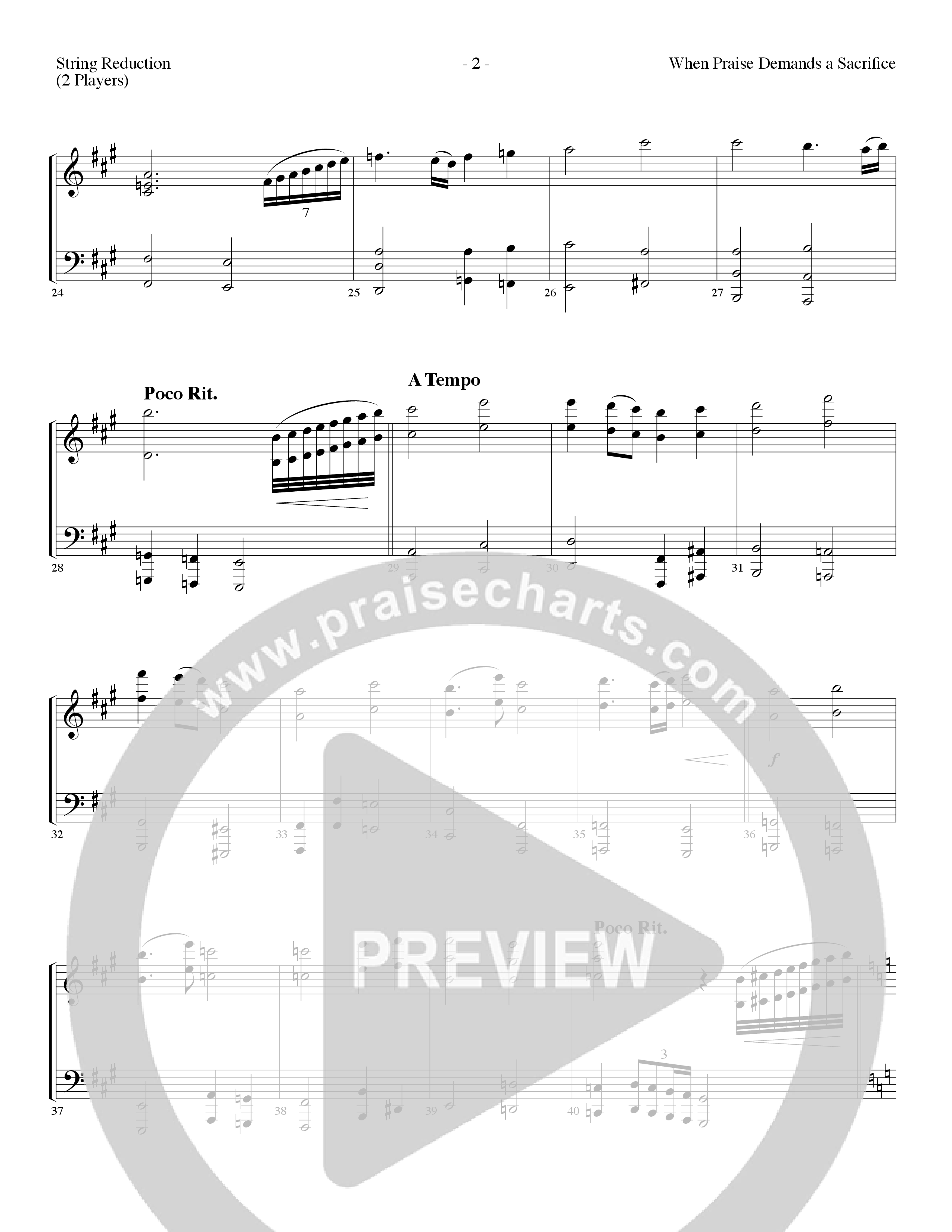 When Praise Demands A Sacrifice (Choral Anthem SATB) String Reduction (Lillenas Choral / Arr. Camp Kirkland)