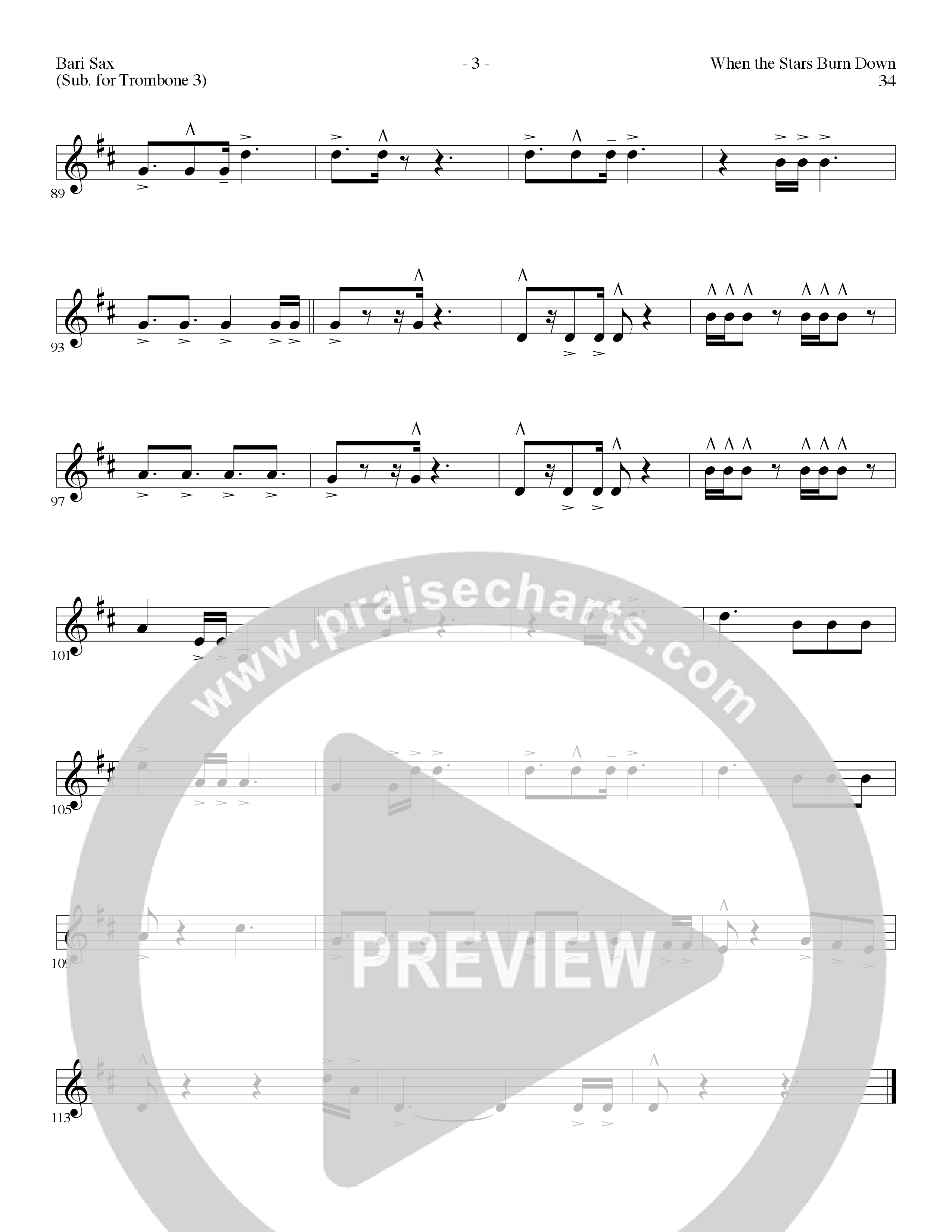 When The Stars Burn Down (Choral Anthem SATB) Bari Sax (Lillenas Choral / Arr. Gary Rhodes)