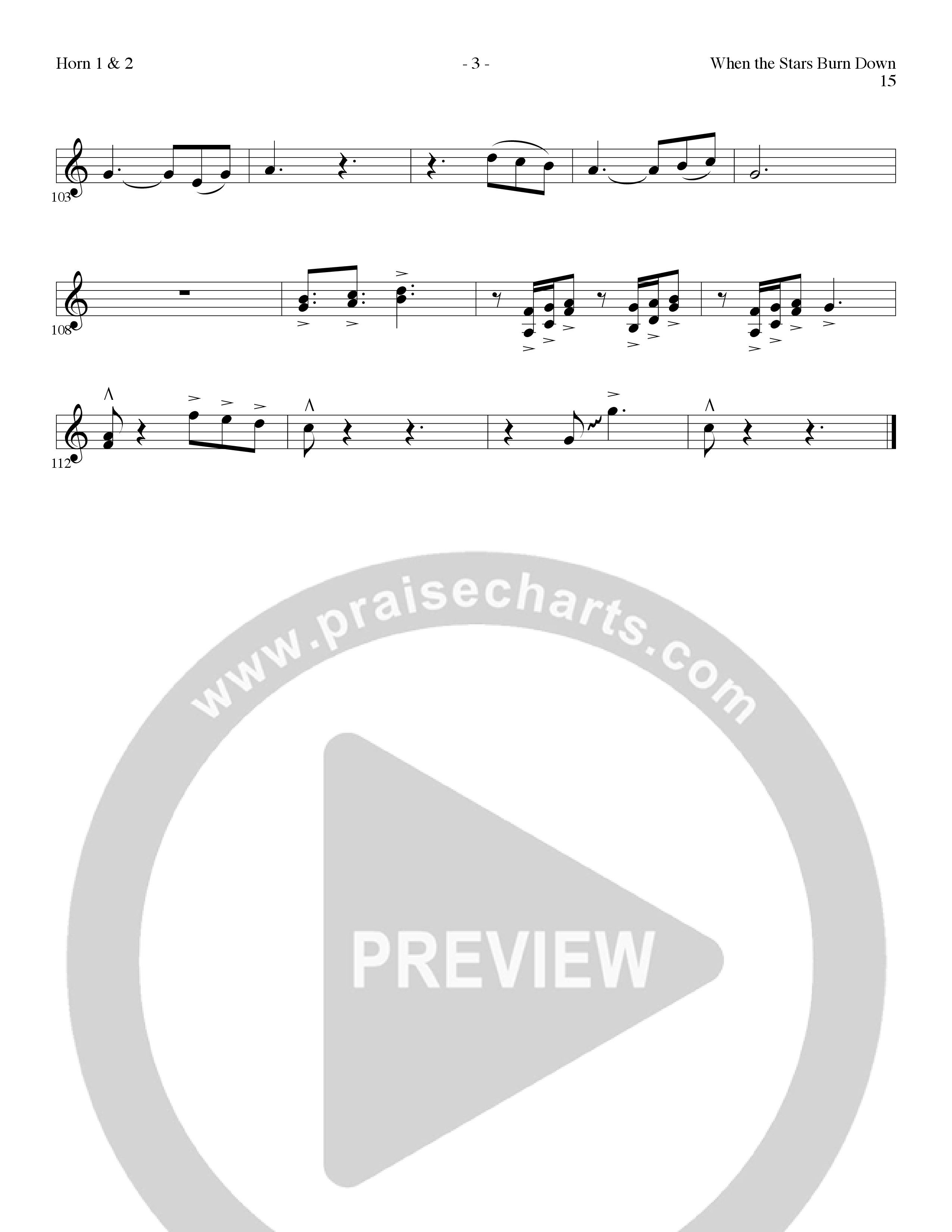 When The Stars Burn Down (Choral Anthem SATB) French Horn 1/2 (Lillenas Choral / Arr. Gary Rhodes)