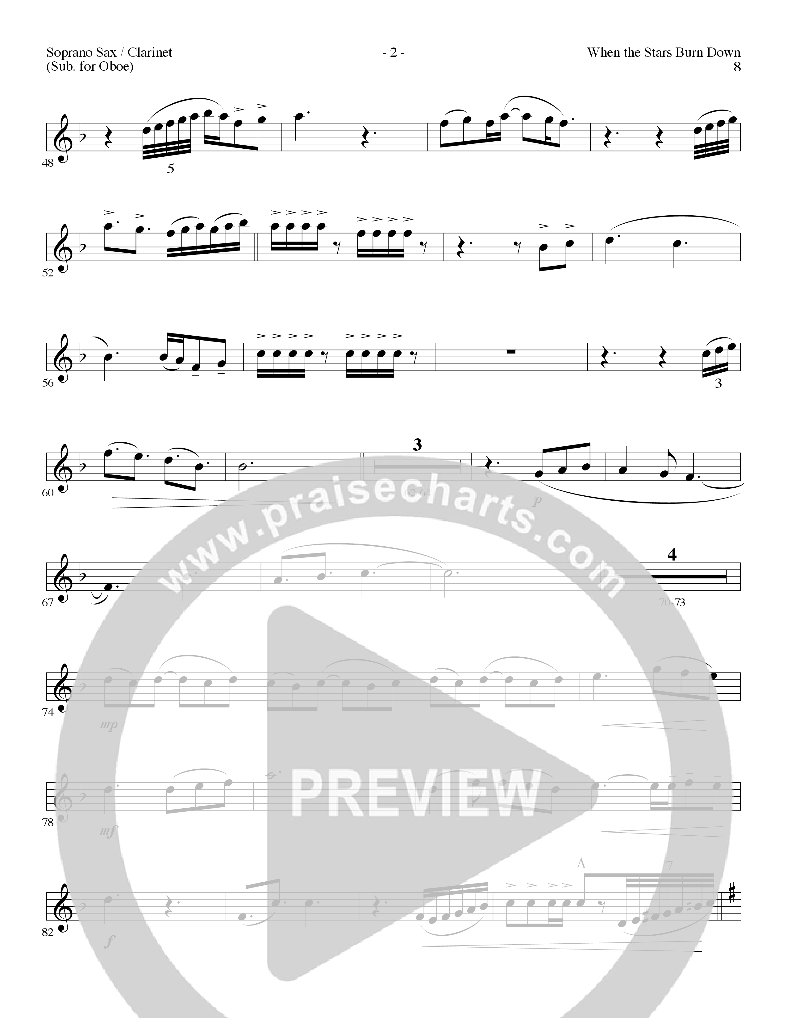 When The Stars Burn Down (Choral Anthem SATB) Soprano Sax (Lillenas Choral / Arr. Gary Rhodes)