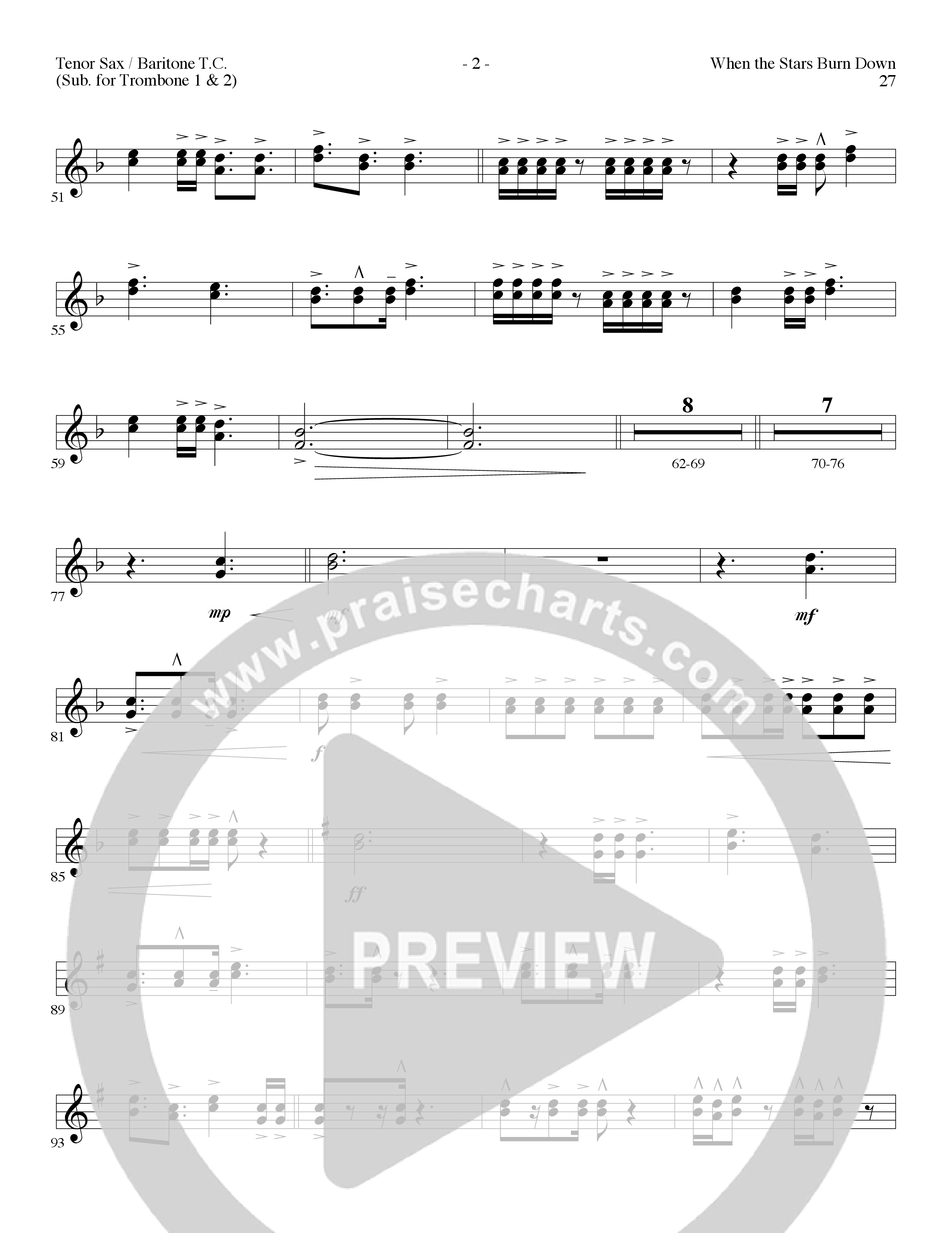When The Stars Burn Down (Choral Anthem SATB) Tenor Sax/Baritone T.C. (Lillenas Choral / Arr. Gary Rhodes)