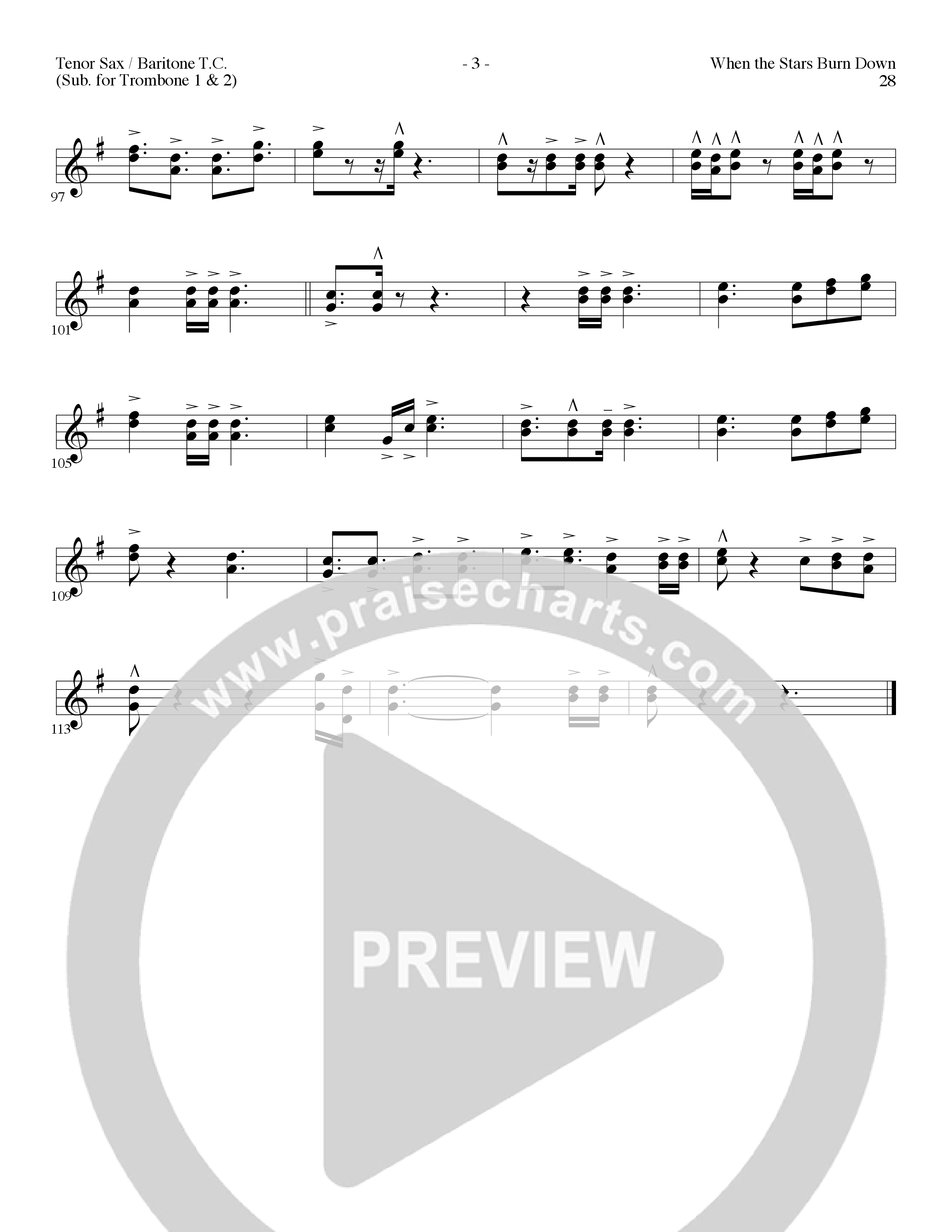 When The Stars Burn Down (Choral Anthem SATB) Tenor Sax/Baritone T.C. (Lillenas Choral / Arr. Gary Rhodes)