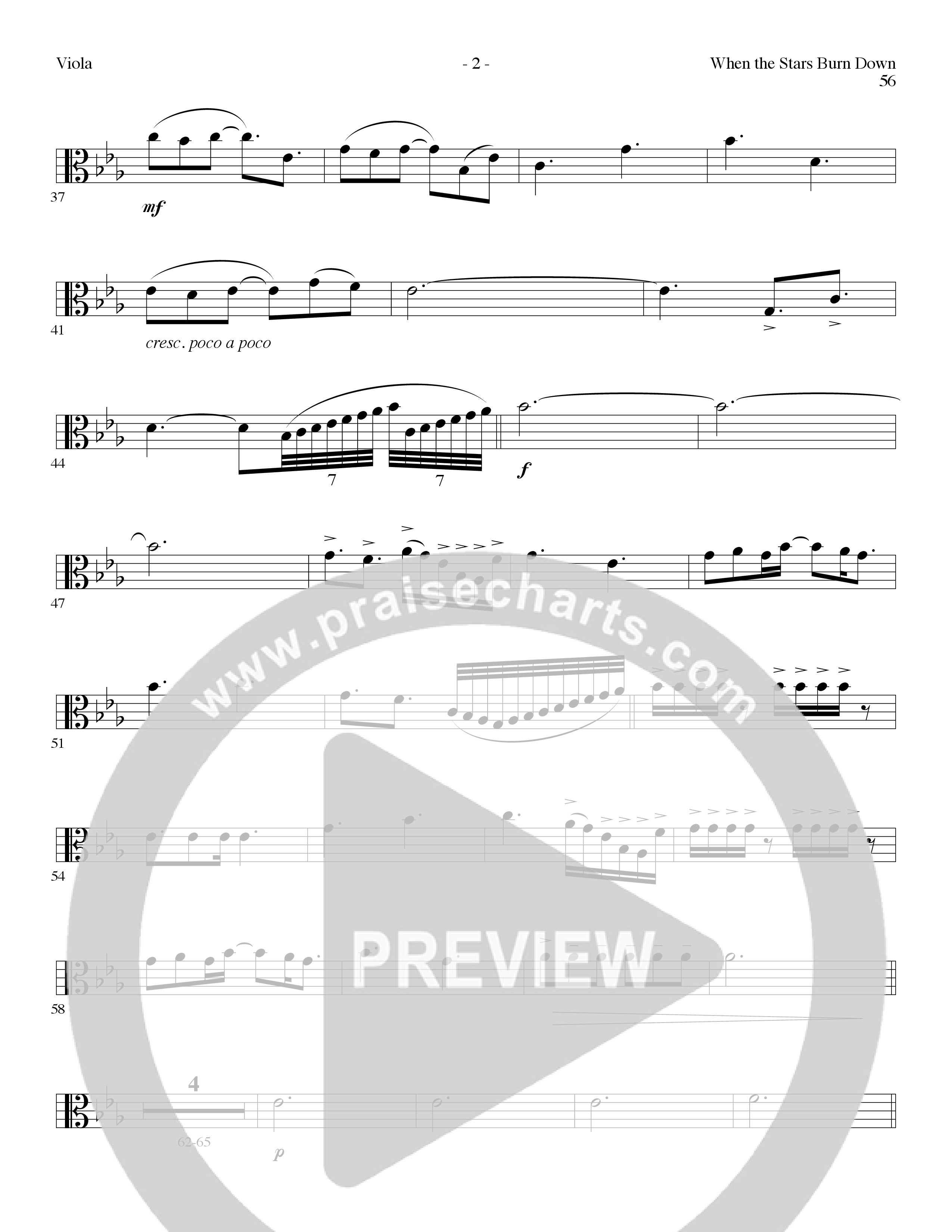 When The Stars Burn Down (Choral Anthem SATB) Viola (Lillenas Choral / Arr. Gary Rhodes)