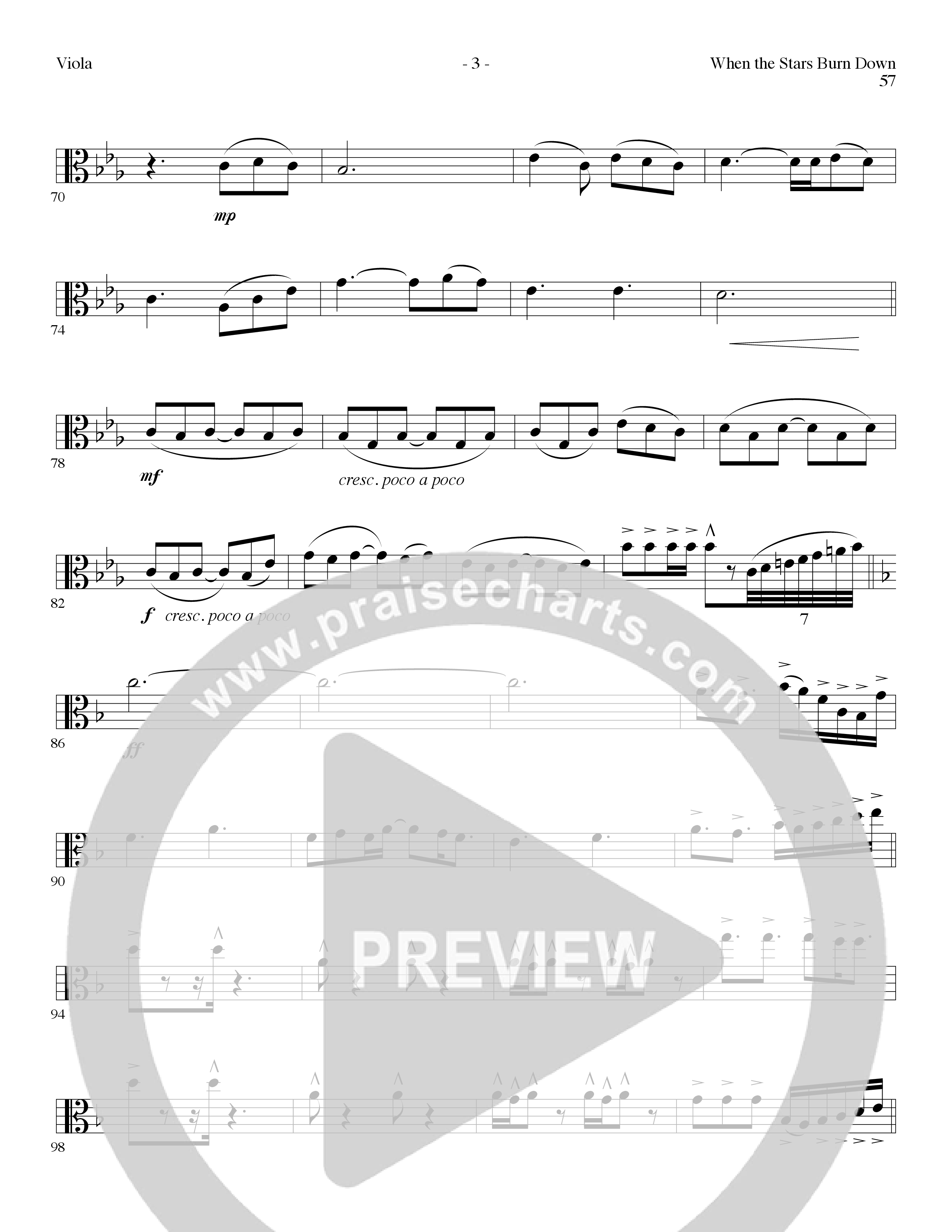 When The Stars Burn Down (Choral Anthem SATB) Viola (Lillenas Choral / Arr. Gary Rhodes)