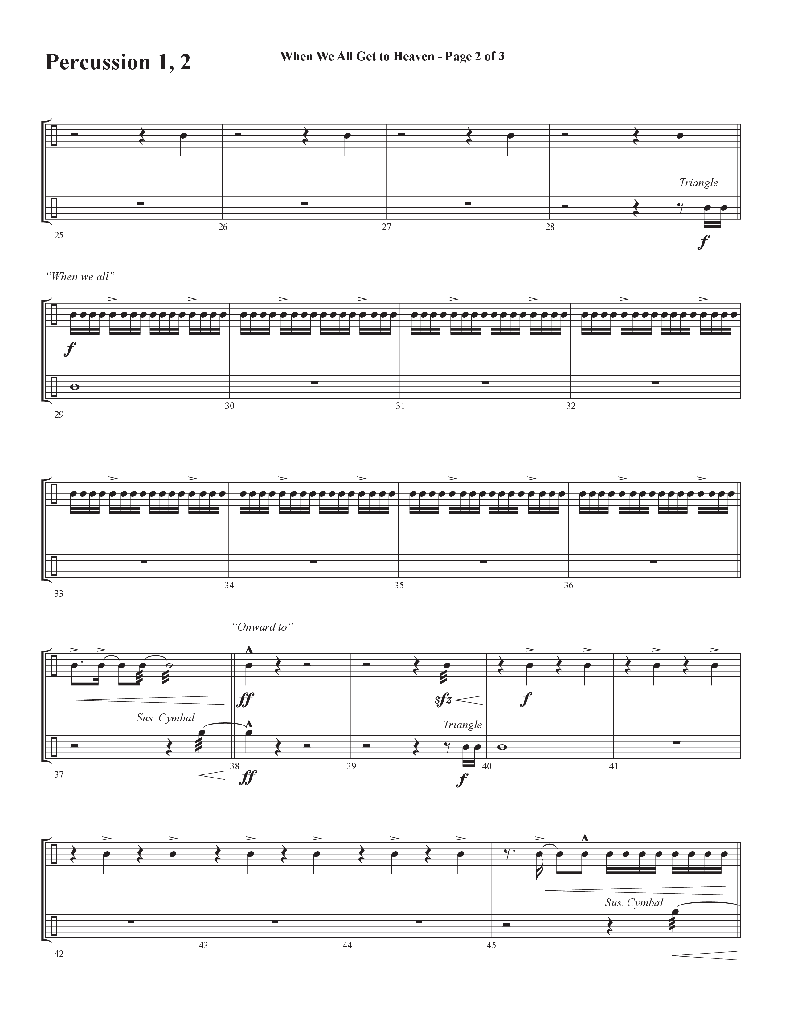 When We All Get To Heaven (Choral Anthem SATB) Percussion 1/2 (Word Music Choral / Arr. Cliff Duren)