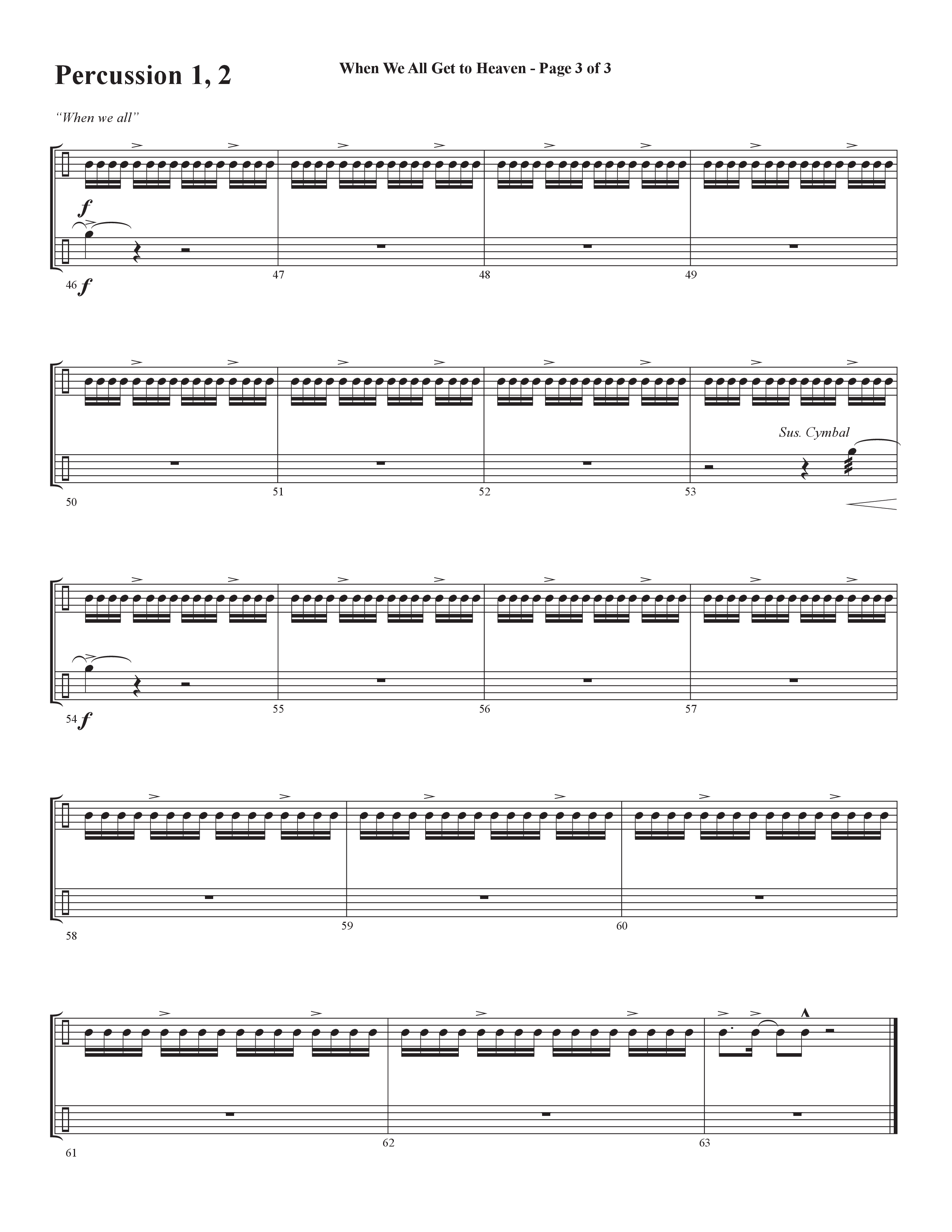 When We All Get To Heaven (Choral Anthem SATB) Percussion 1/2 (Word Music Choral / Arr. Cliff Duren)