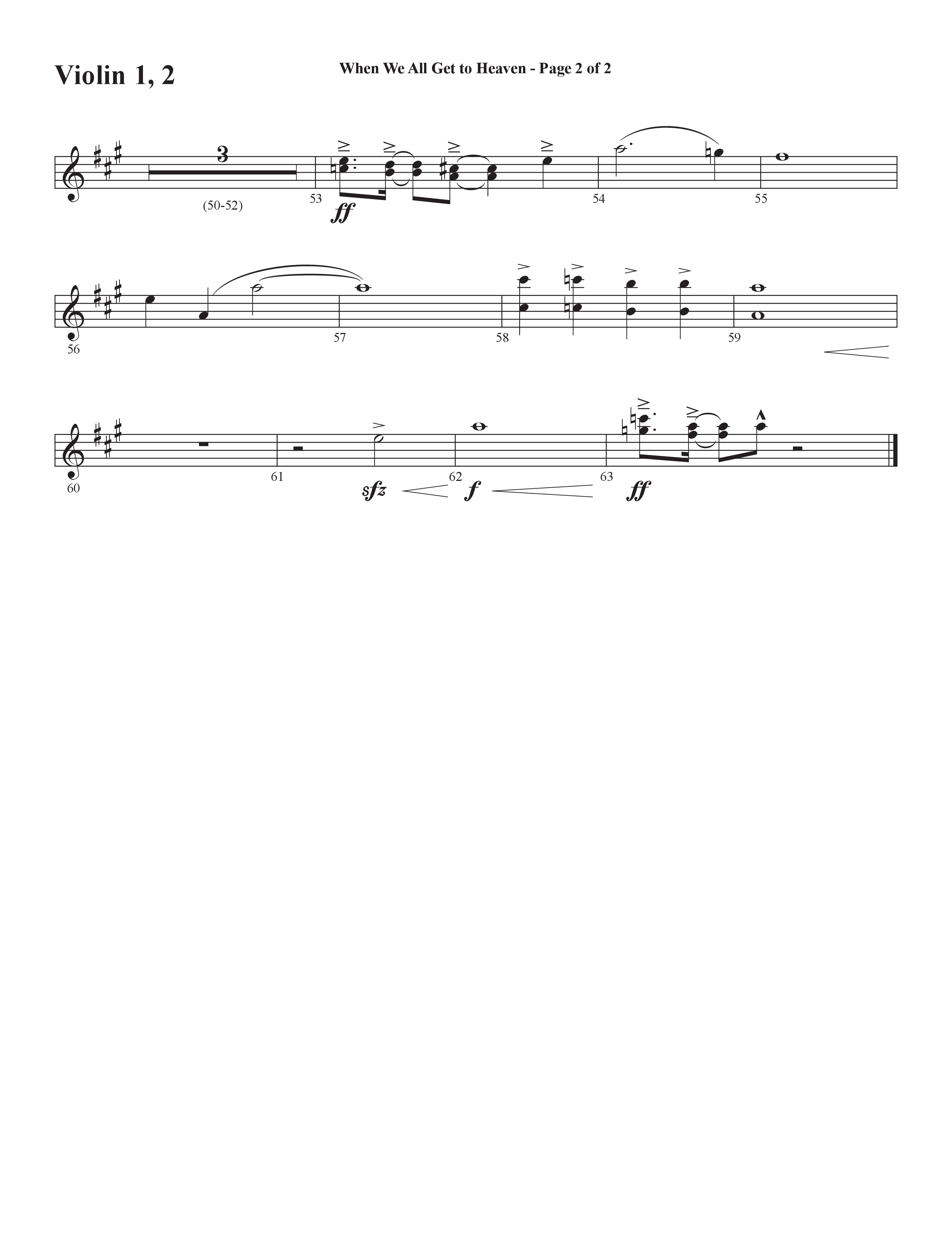 When We All Get To Heaven (Choral Anthem SATB) Violin 1/2 (Word Music Choral / Arr. Cliff Duren)