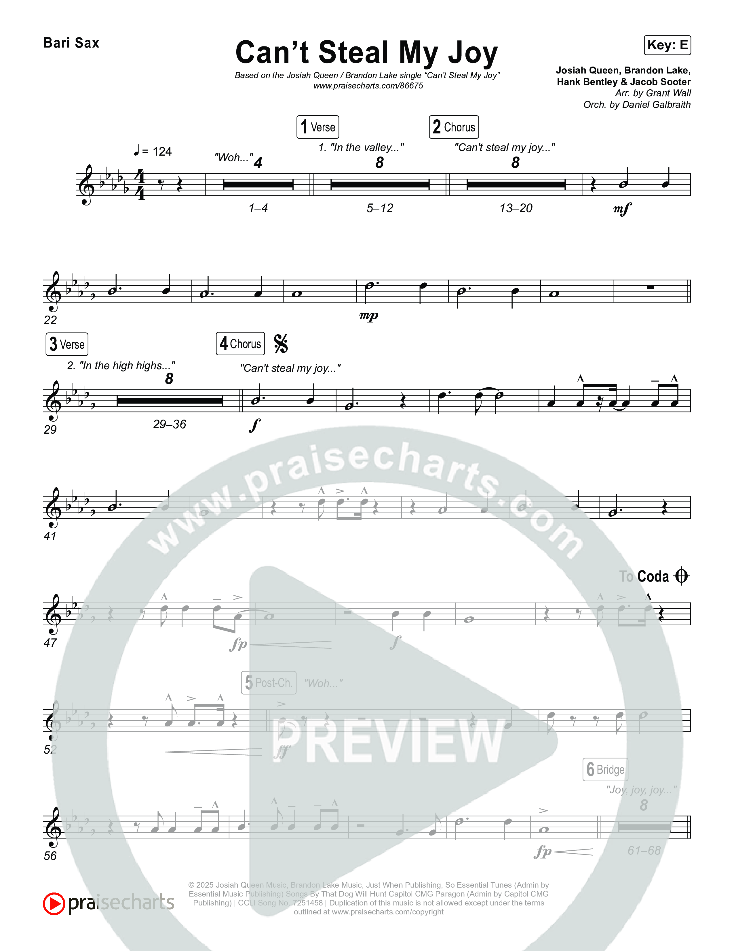 Can't Steal My Joy Bari Sax (Josiah Queen)