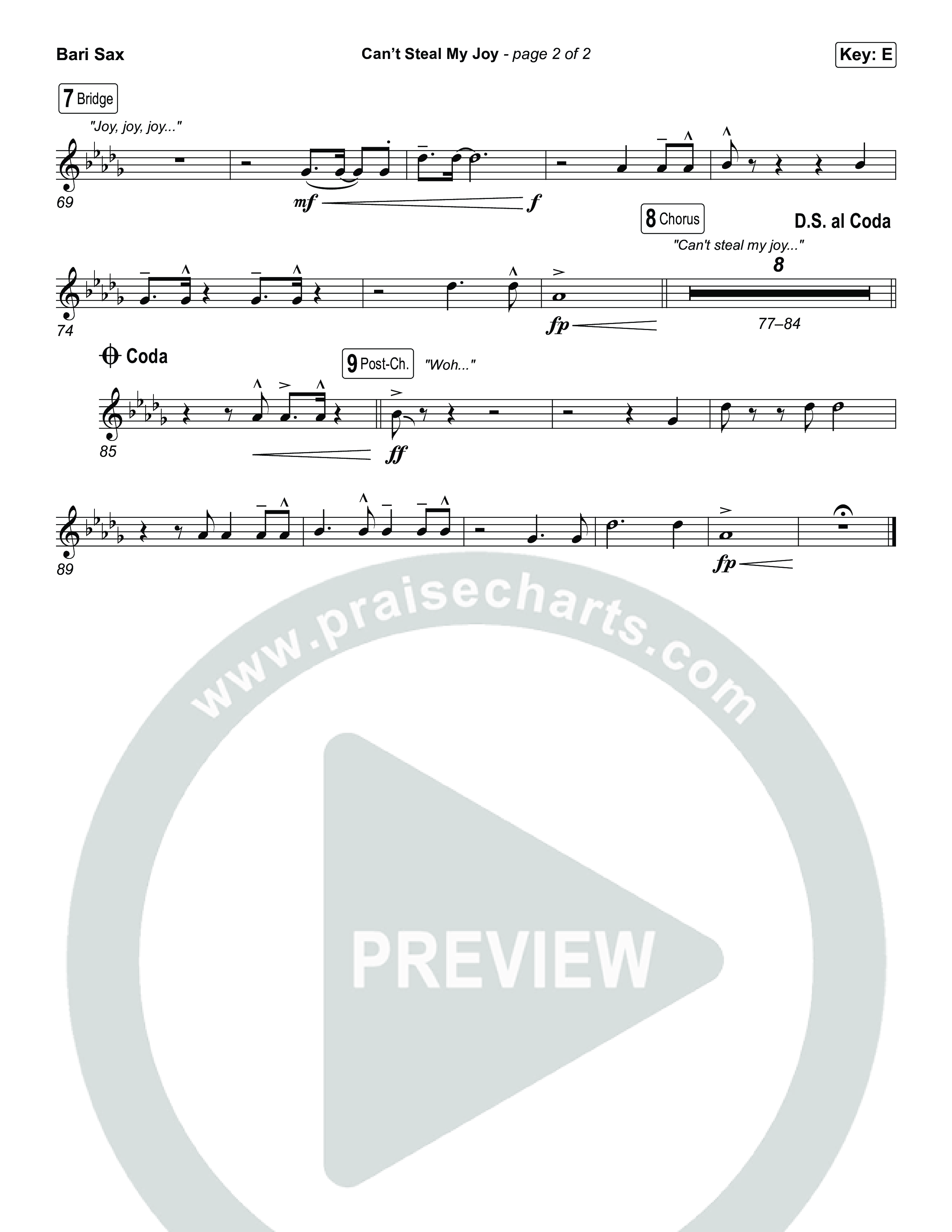 Can't Steal My Joy Bari Sax (Josiah Queen)