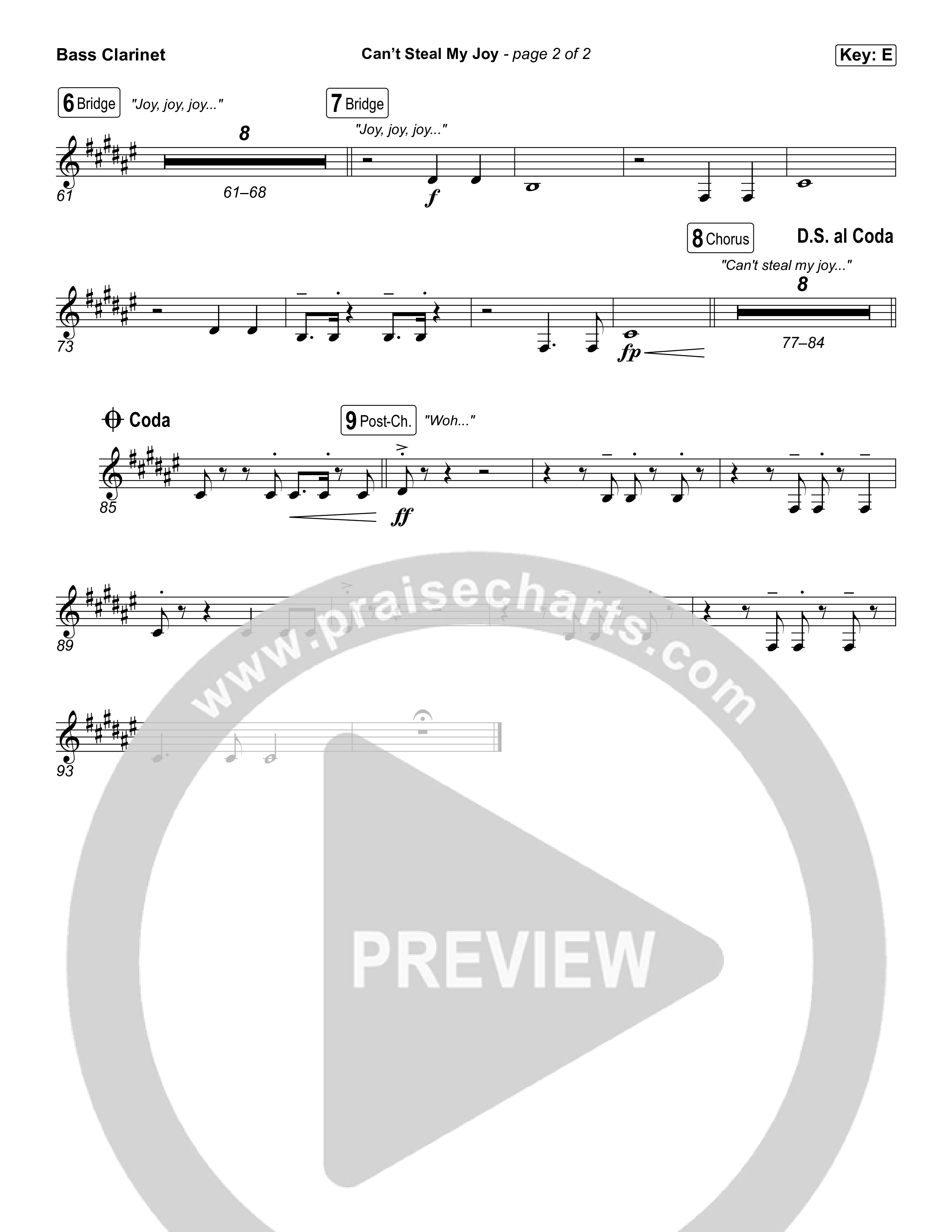 Can't Steal My Joy Bass Clarinet (Josiah Queen)