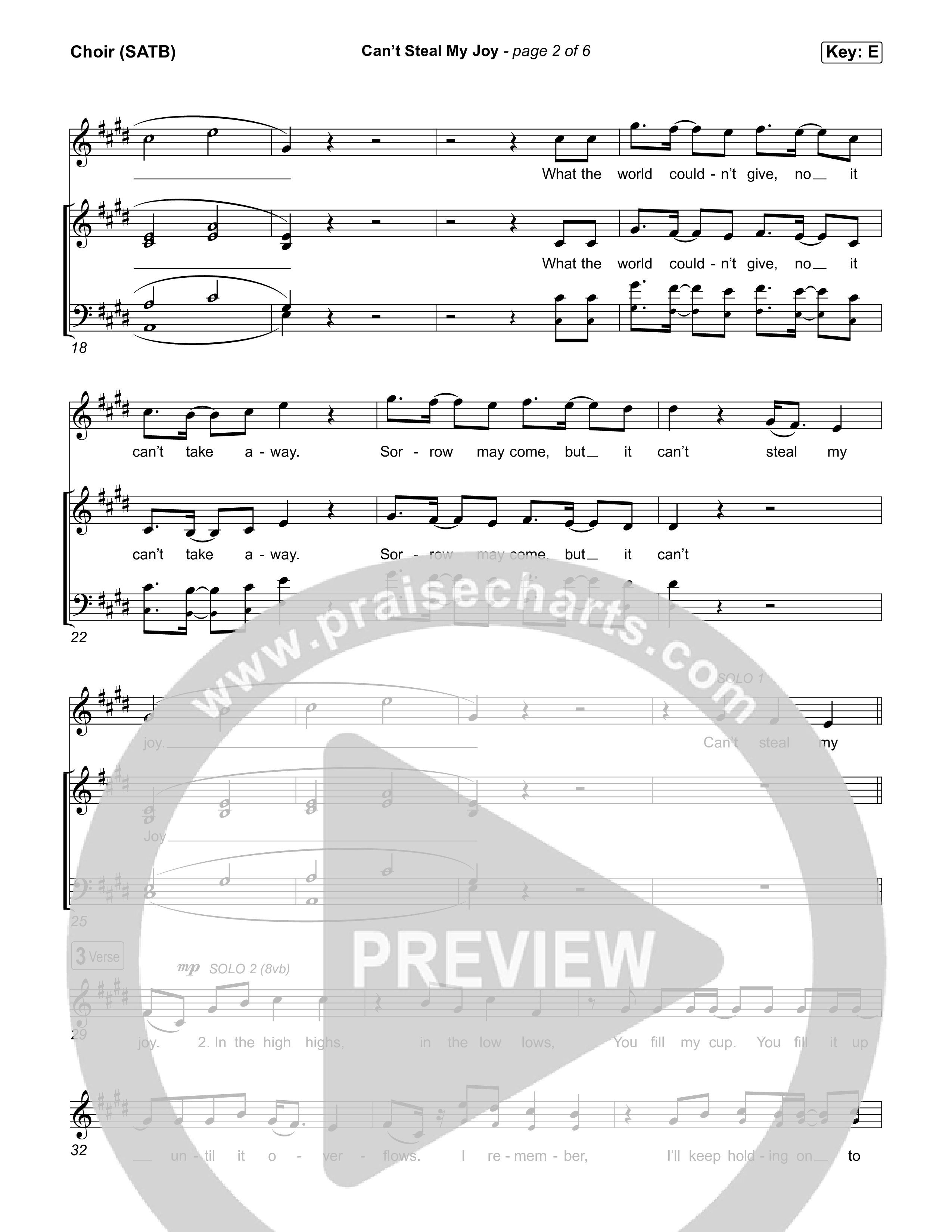 Can't Steal My Joy Choir Sheet (SATB) (Josiah Queen)