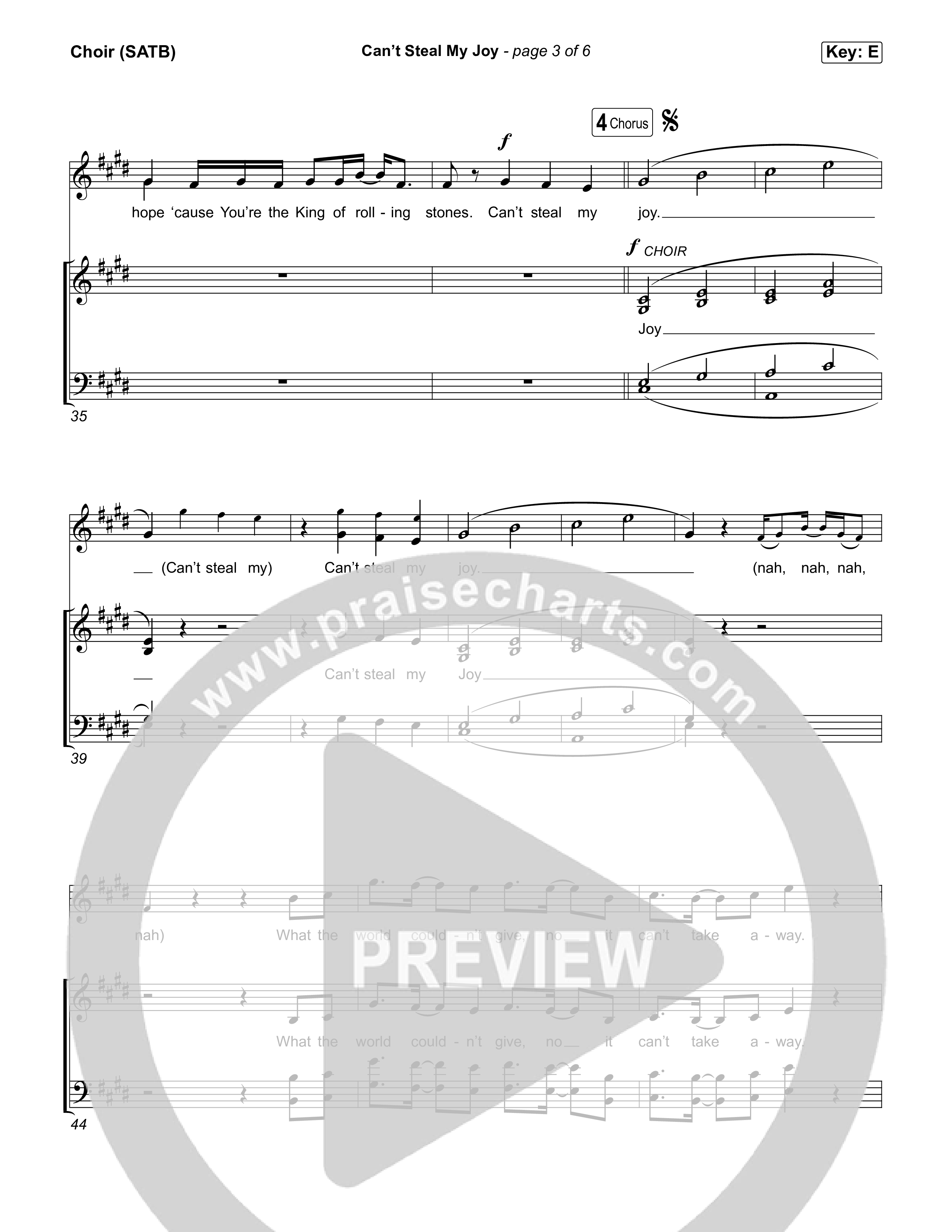 Can't Steal My Joy Choir Sheet (SATB) (Josiah Queen)