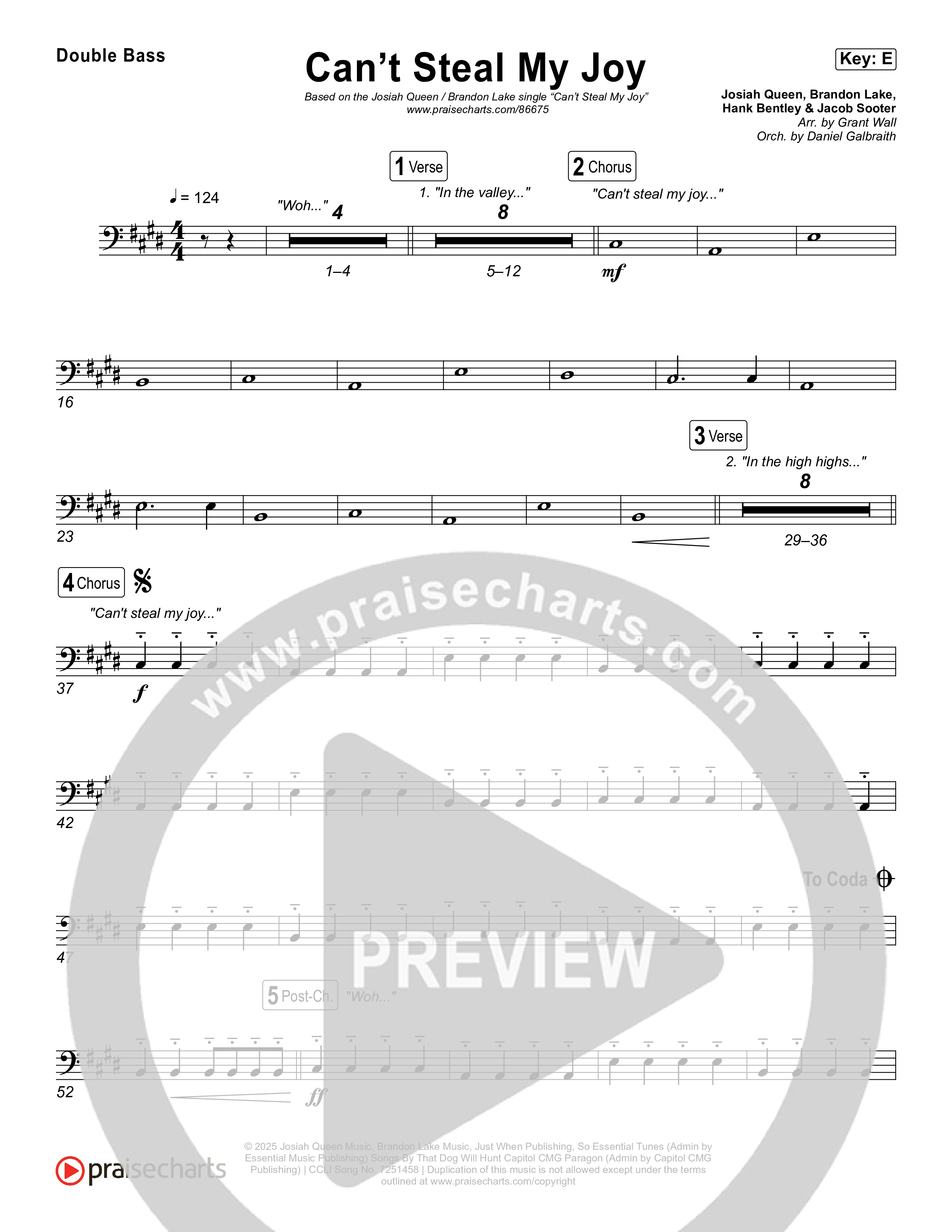 Can't Steal My Joy String Bass (Josiah Queen)