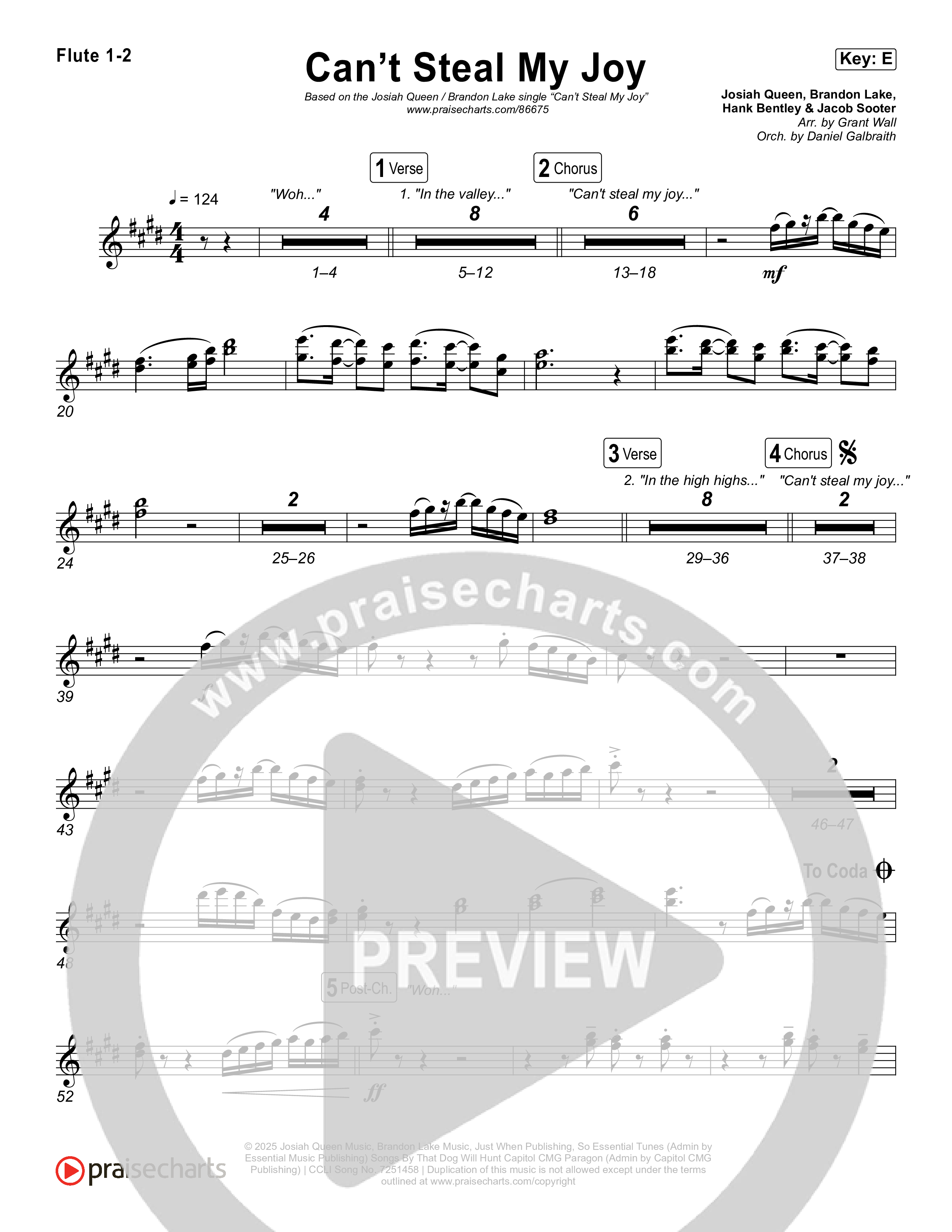 Can't Steal My Joy Flute 1,2 (Josiah Queen)