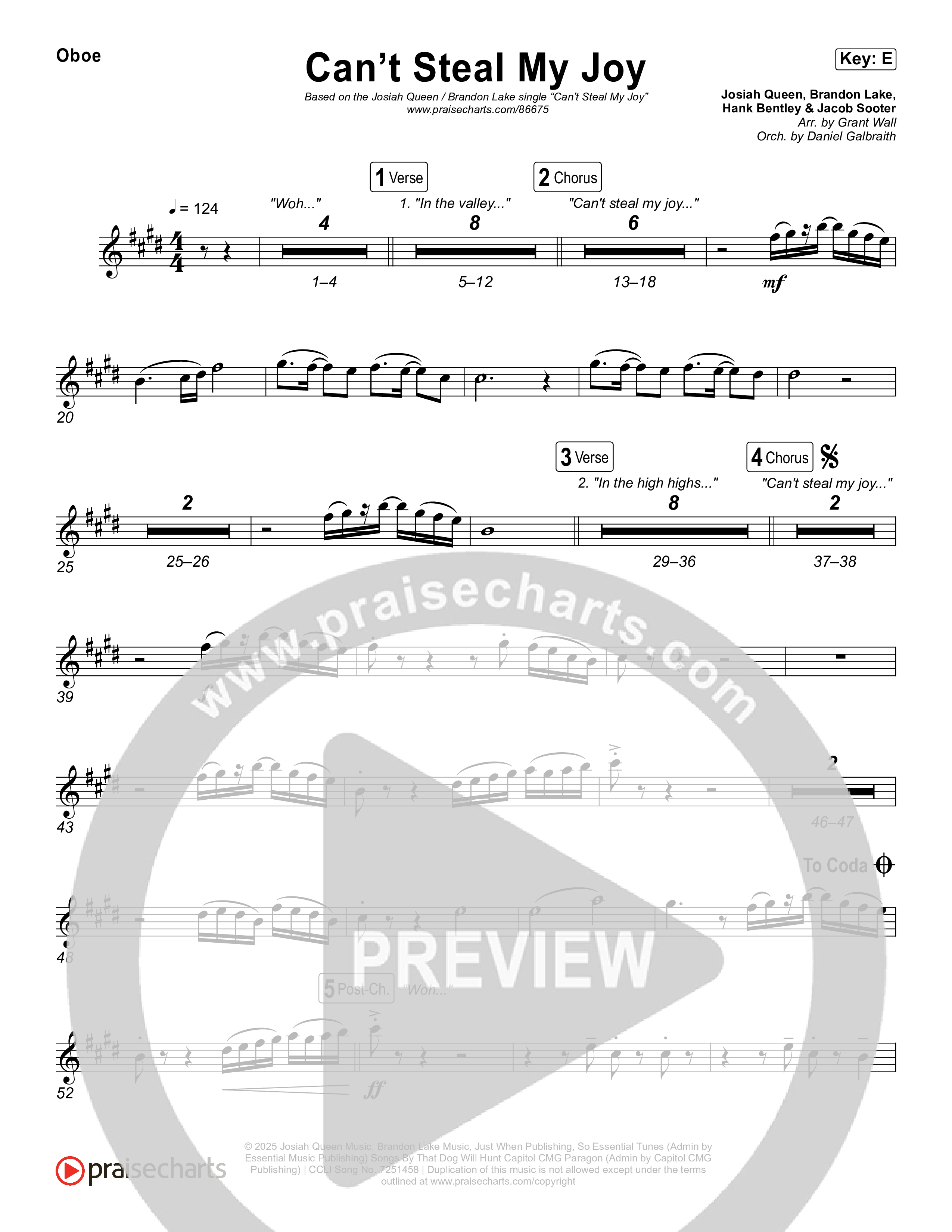 Can't Steal My Joy Oboe (Josiah Queen)