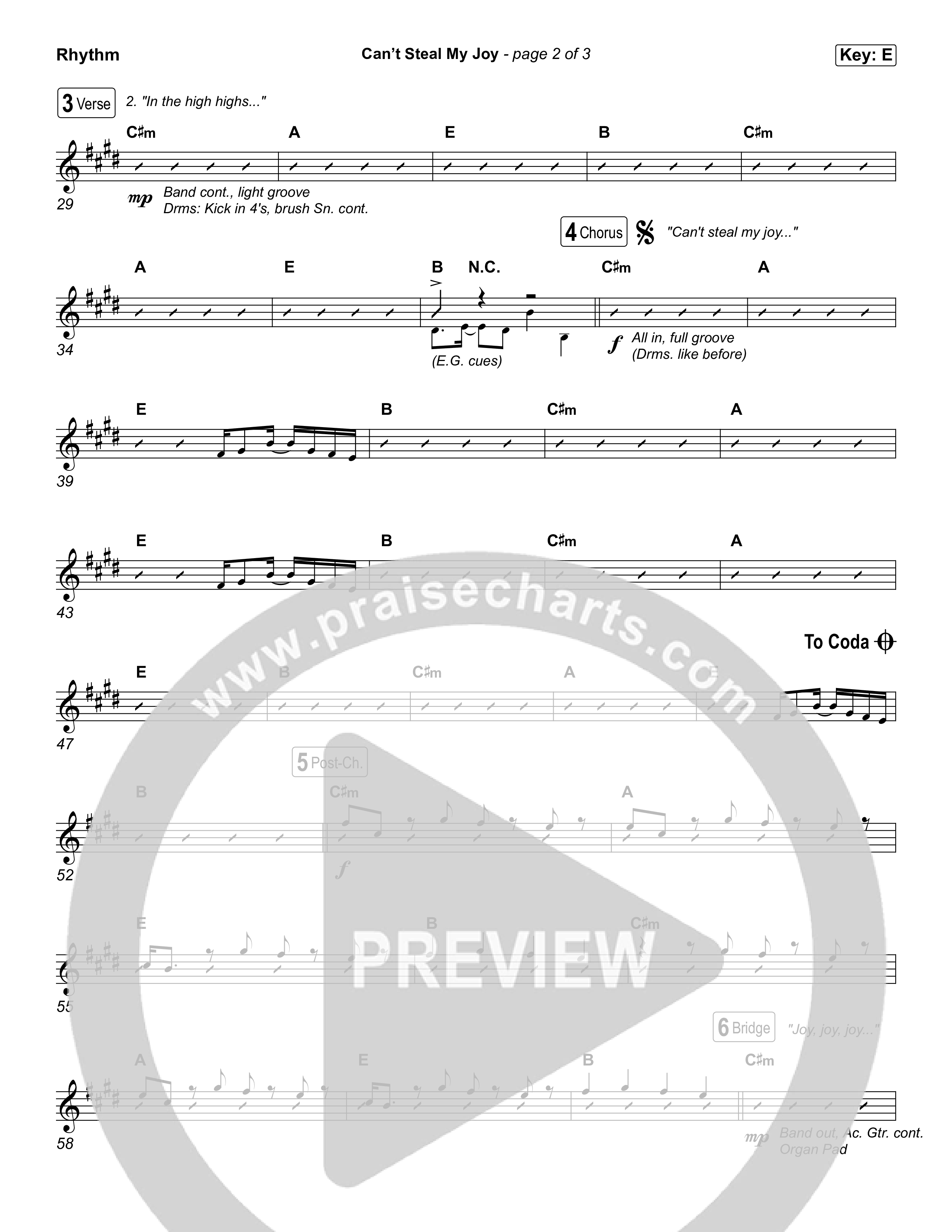 Can't Steal My Joy Rhythm Chart (Josiah Queen)