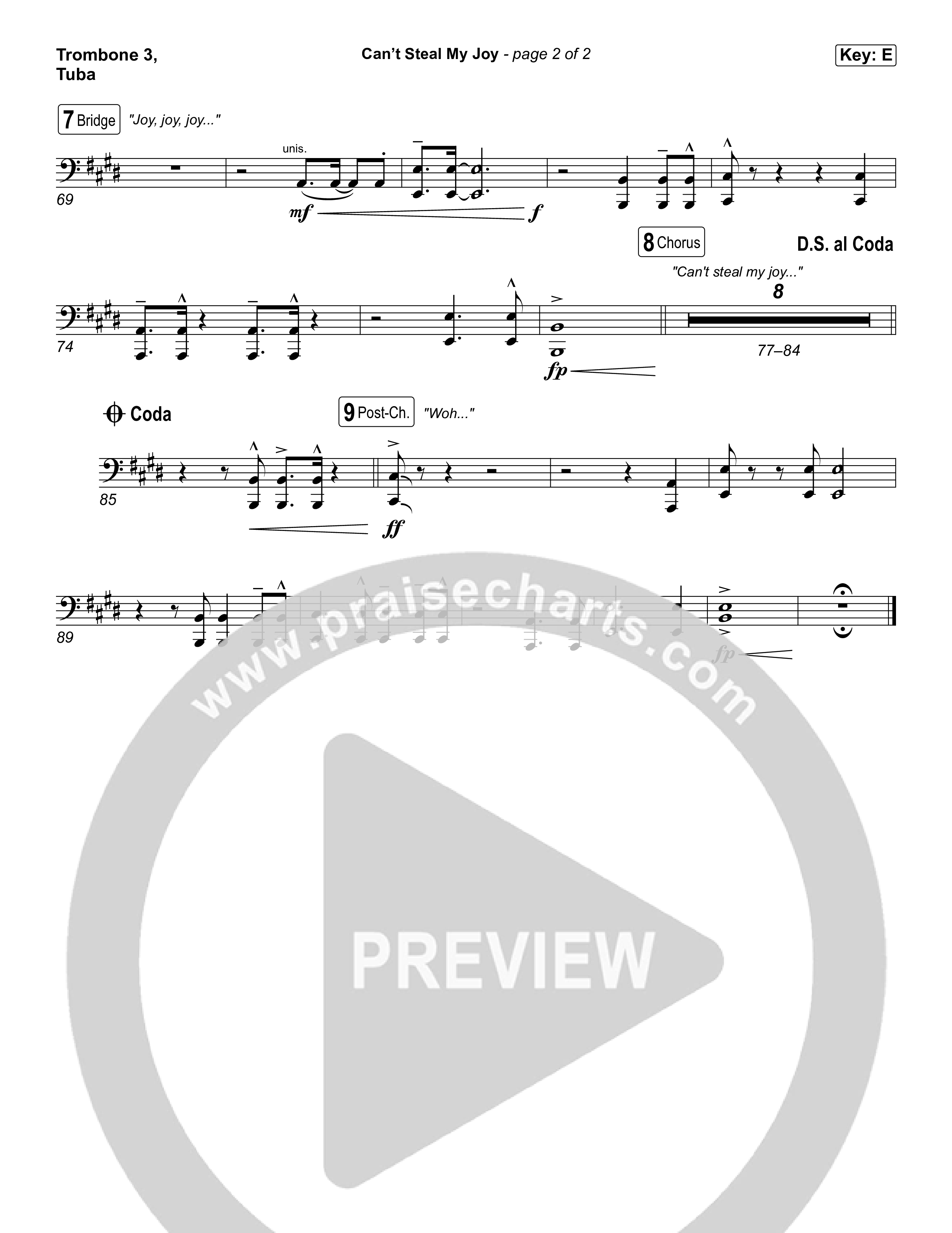 Can't Steal My Joy Trombone 3/Tuba (Josiah Queen)