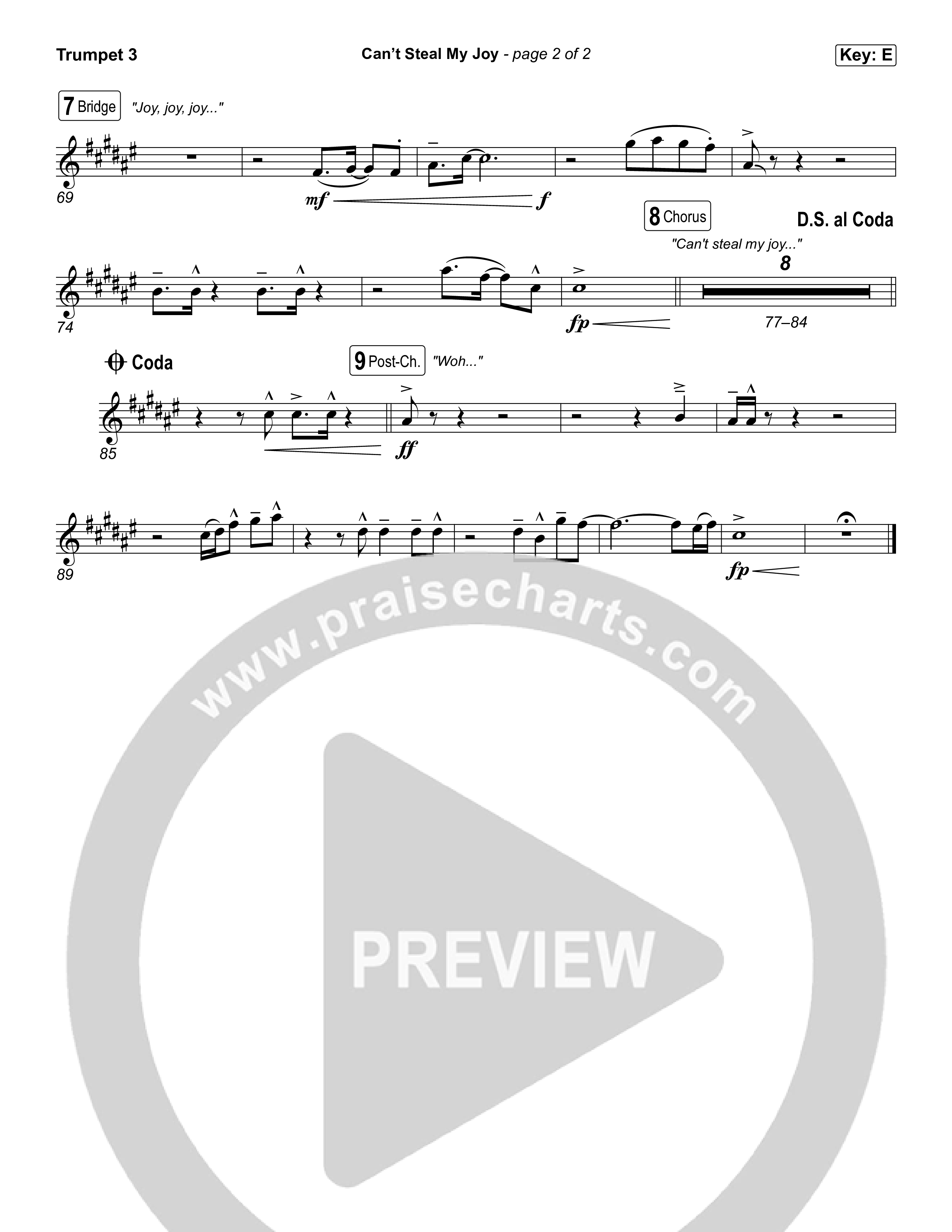 Can't Steal My Joy Trumpet 3 (Josiah Queen)