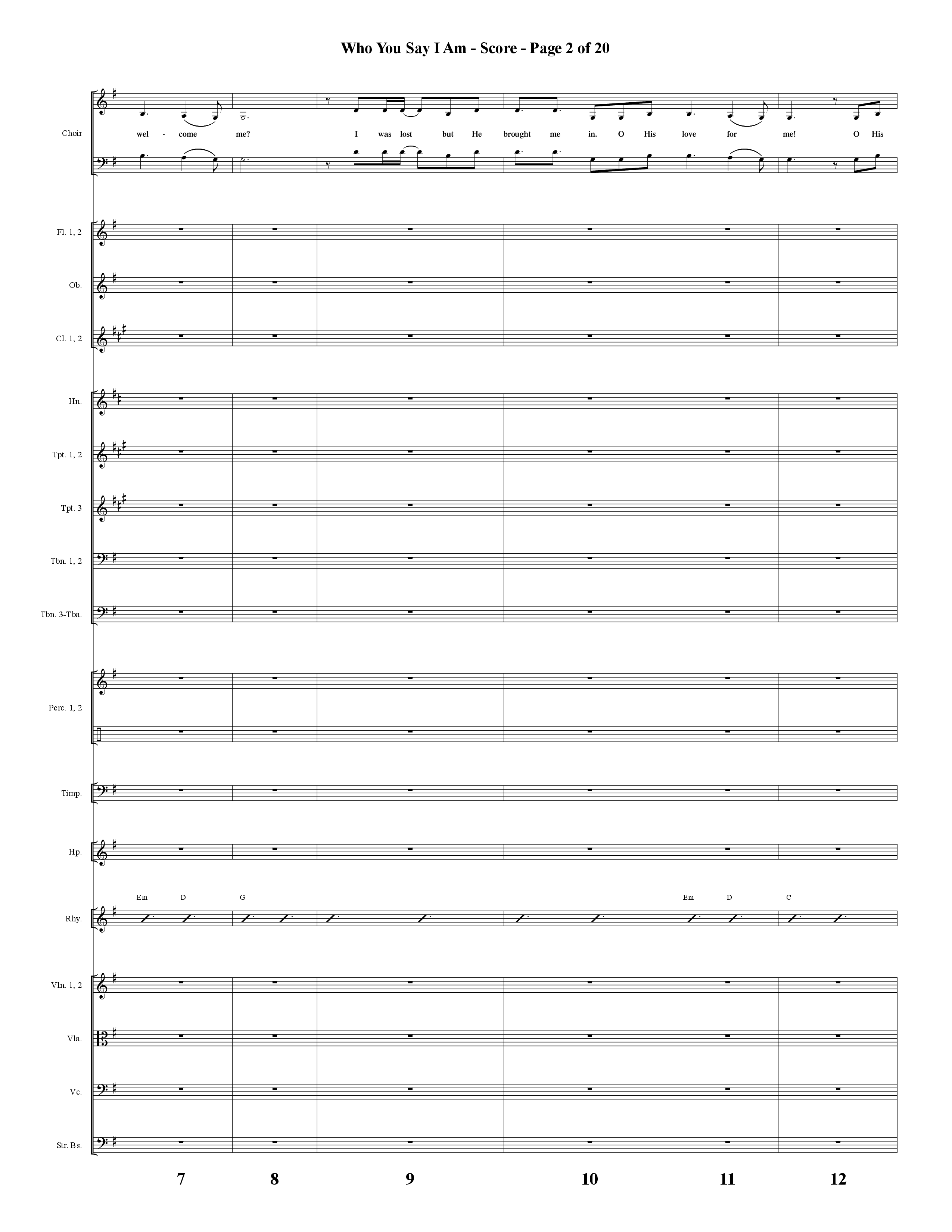 Who You Say I Am (Choral Anthem SATB) Orchestration (Word Music Choral / Arr. Jay Rouse)