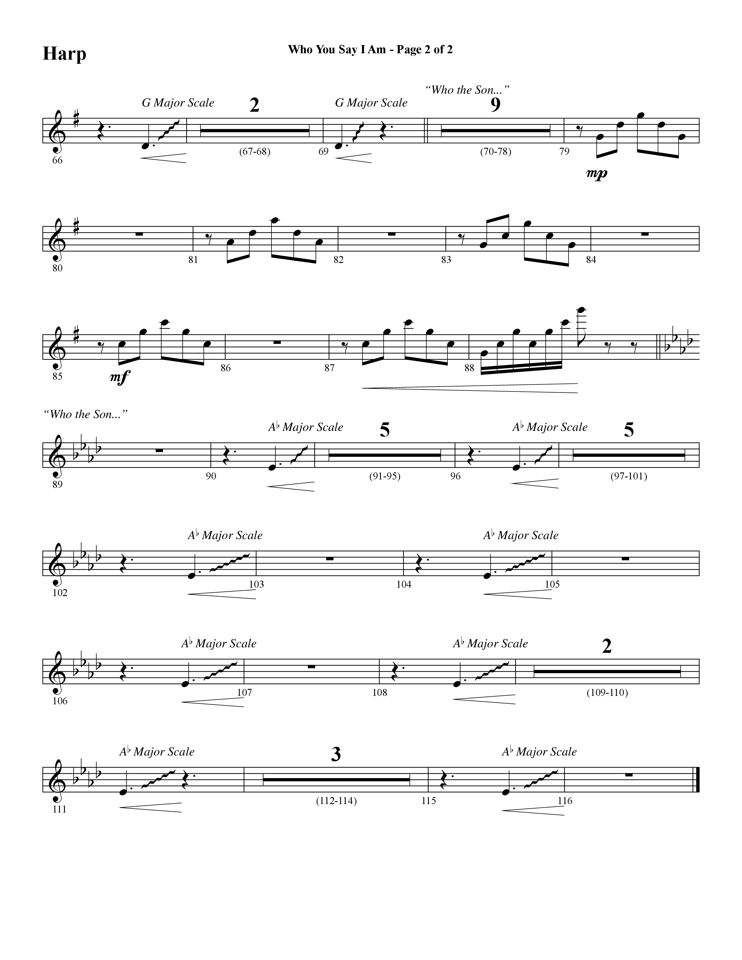 Who You Say I Am (Choral Anthem SATB) Harp (Word Music Choral / Arr. Jay Rouse)