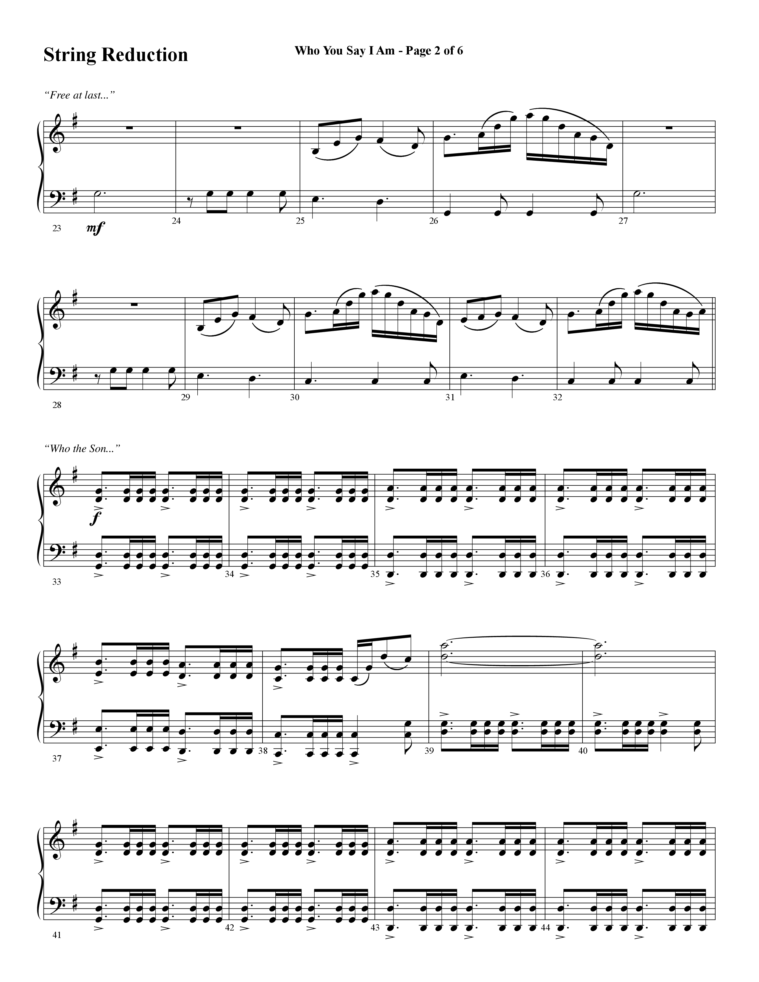 Who You Say I Am (Choral Anthem SATB) String Reduction (Word Music Choral / Arr. Jay Rouse)