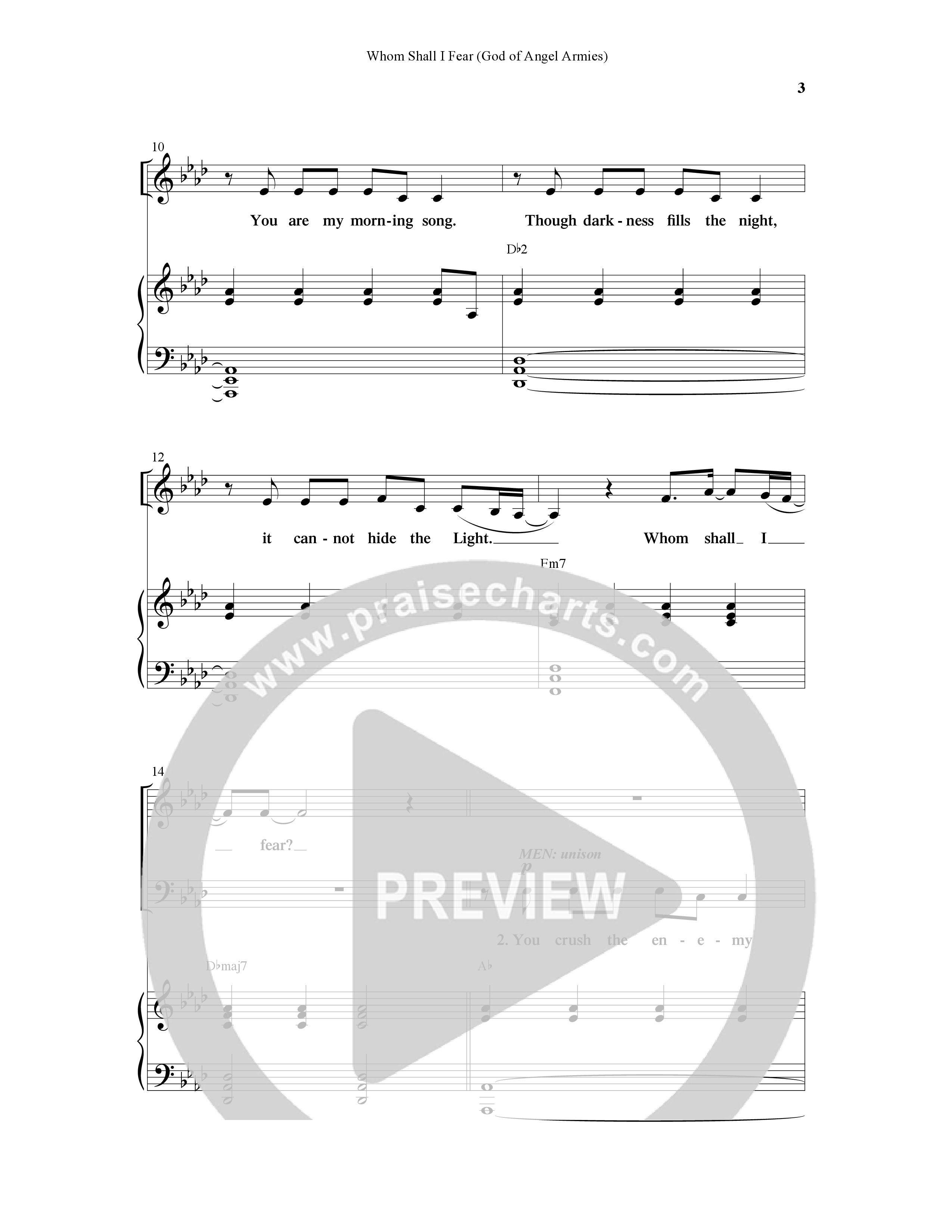 Whom Shall I Fear (God Of Angel Armies) (Choral Anthem SATB) Anthem (SATB/Piano) (Word Music Choral / Arr. Daniel Semsen)
