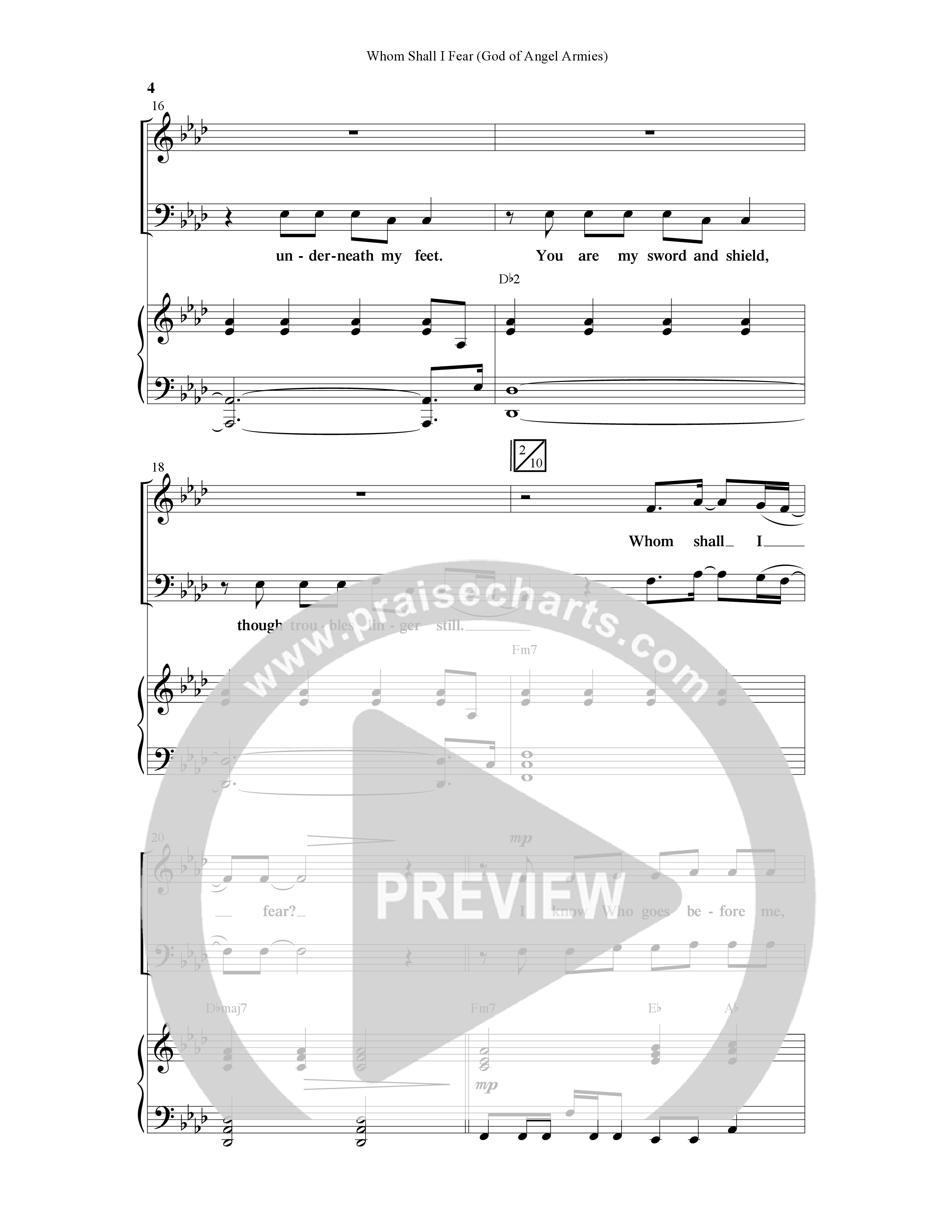 Whom Shall I Fear (God Of Angel Armies) (Choral Anthem SATB) Anthem (SATB/Piano) (Word Music Choral / Arr. Daniel Semsen)