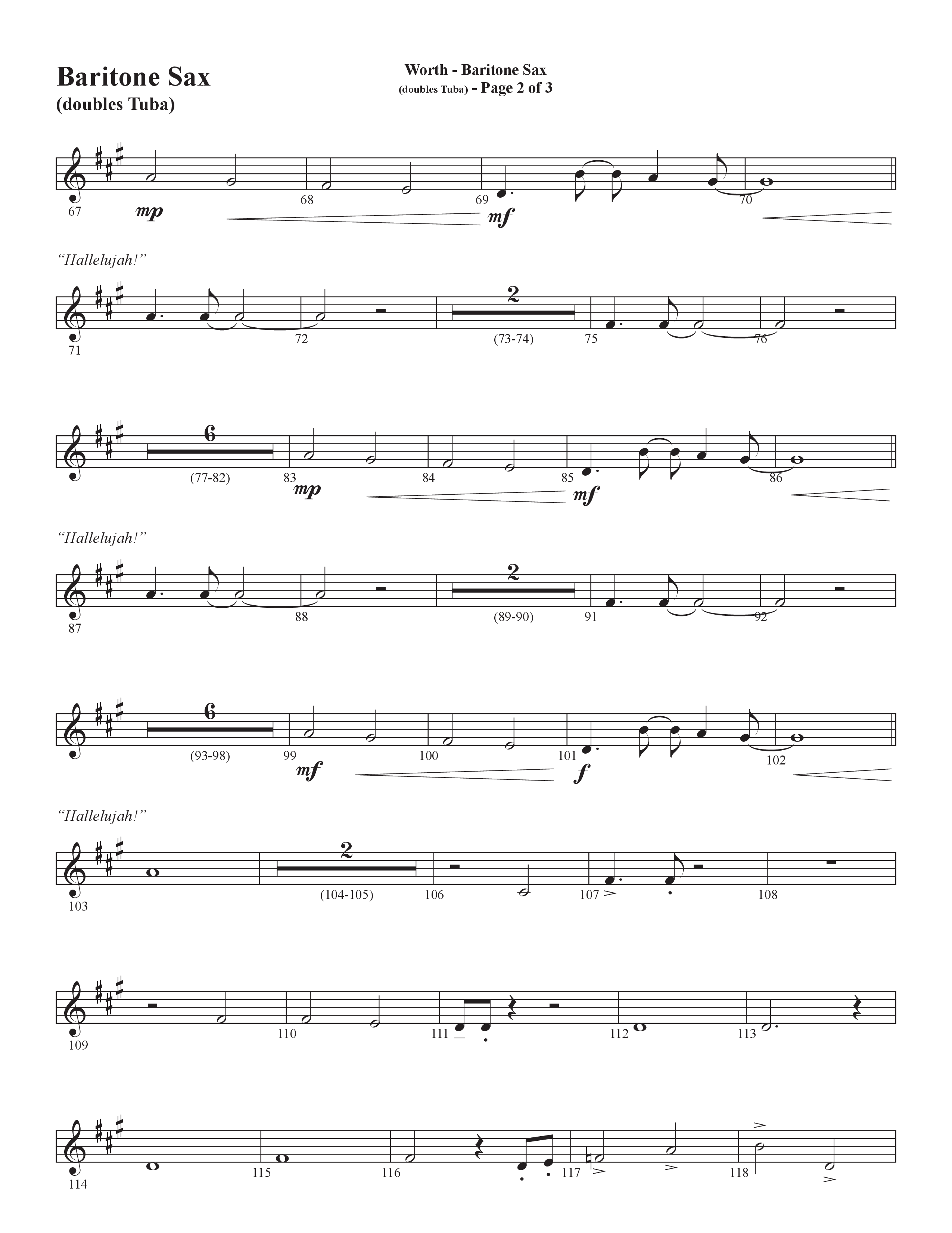 Worth (Choral Anthem SATB) Bari Sax (Word Music Choral / Arr. Bradley Knight)