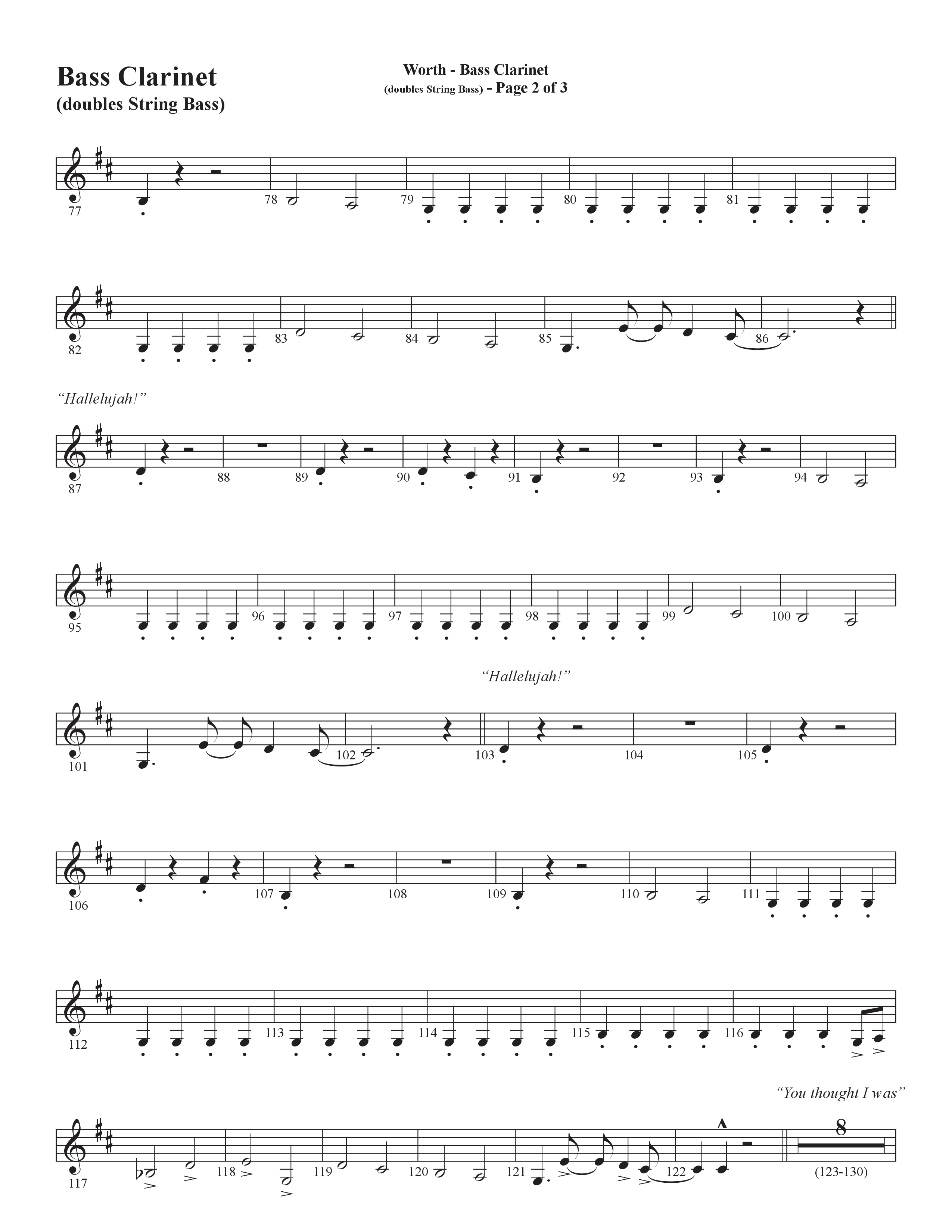 Worth (Choral Anthem SATB) Bass Clarinet (Word Music Choral / Arr. Bradley Knight)