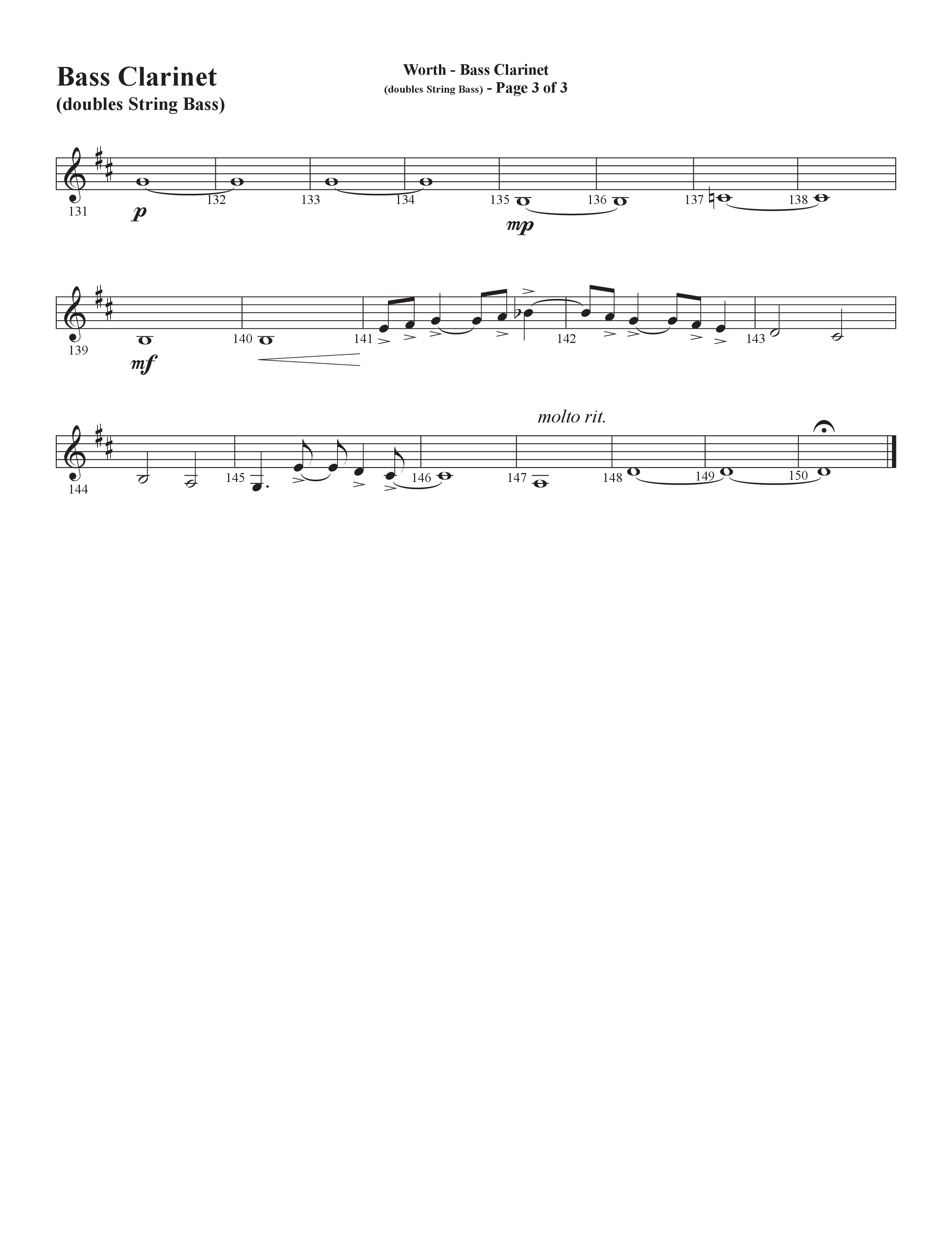Worth (Choral Anthem SATB) Bass Clarinet (Word Music Choral / Arr. Bradley Knight)