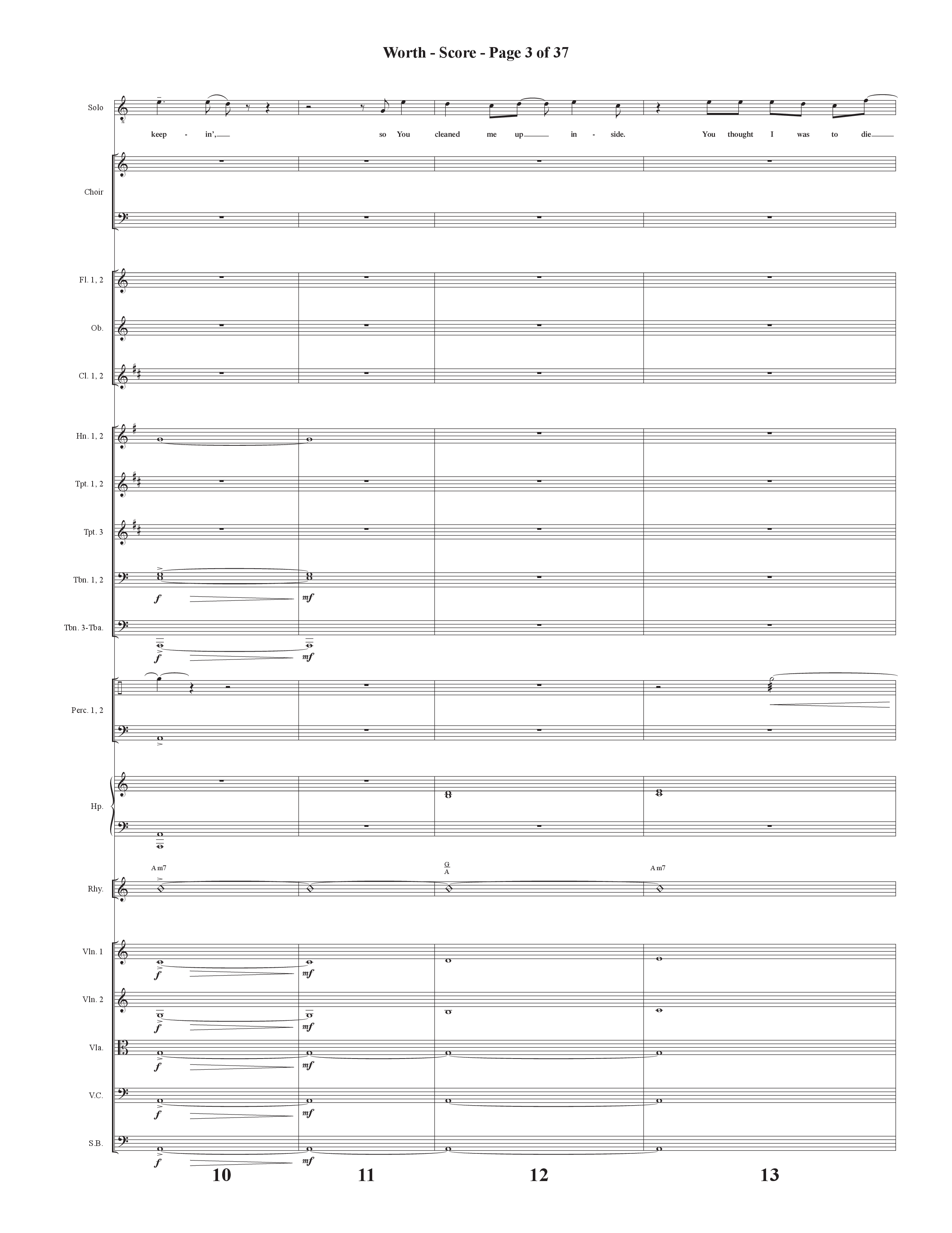 Worth (Choral Anthem SATB) Orchestration (Word Music Choral / Arr. Bradley Knight)