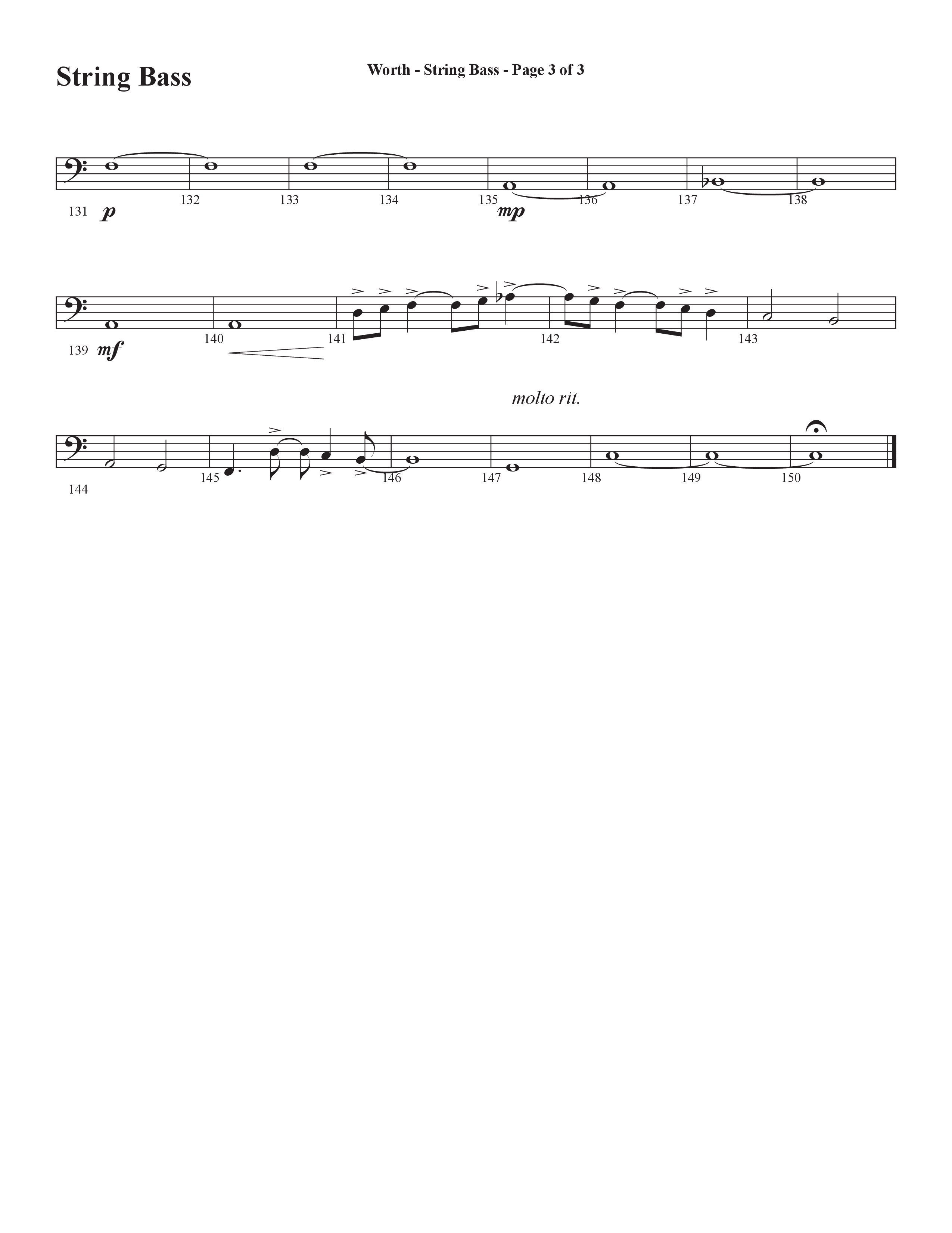 Worth (Choral Anthem SATB) String Bass (Word Music Choral / Arr. Bradley Knight)