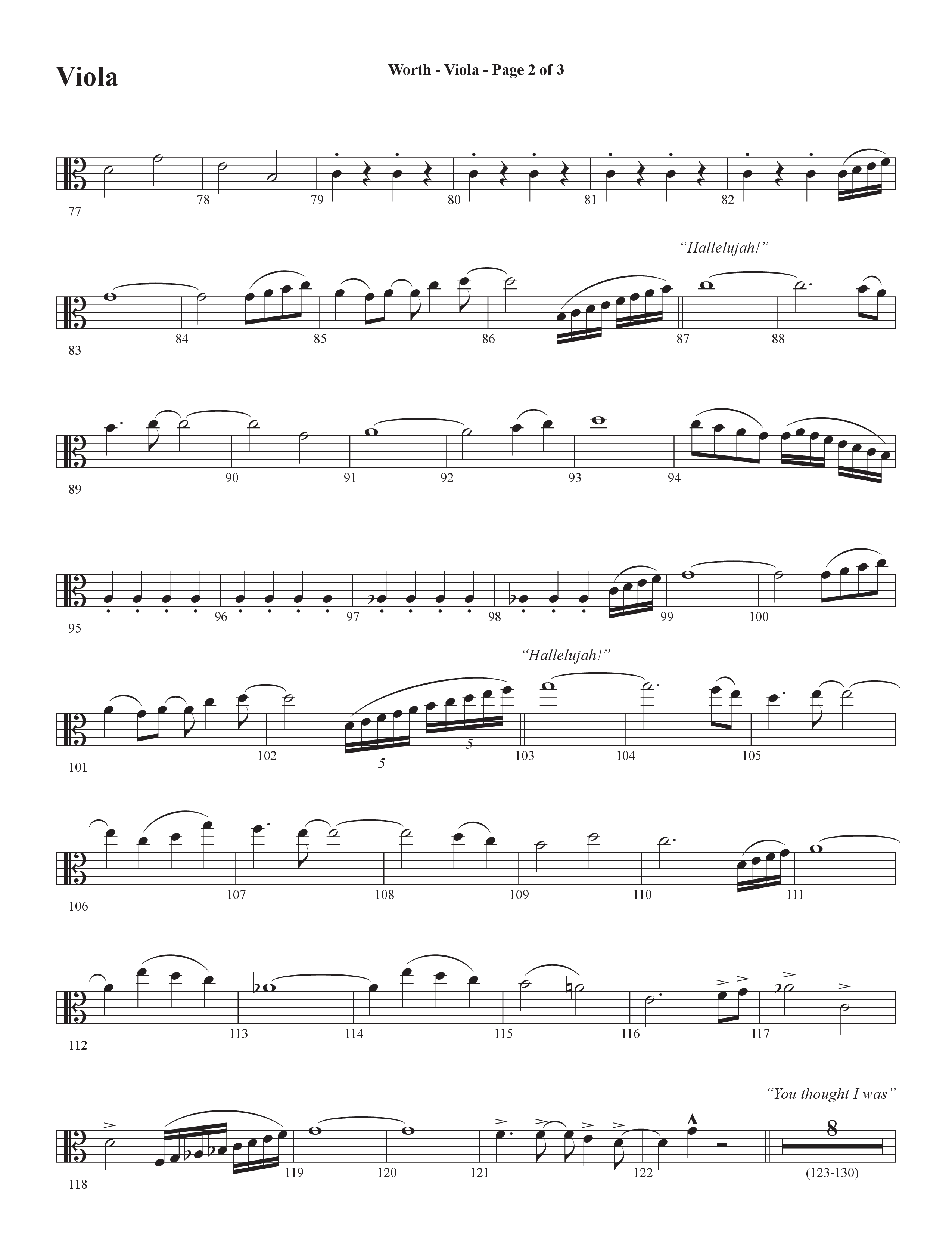 Worth (Choral Anthem SATB) Viola (Word Music Choral / Arr. Bradley Knight)