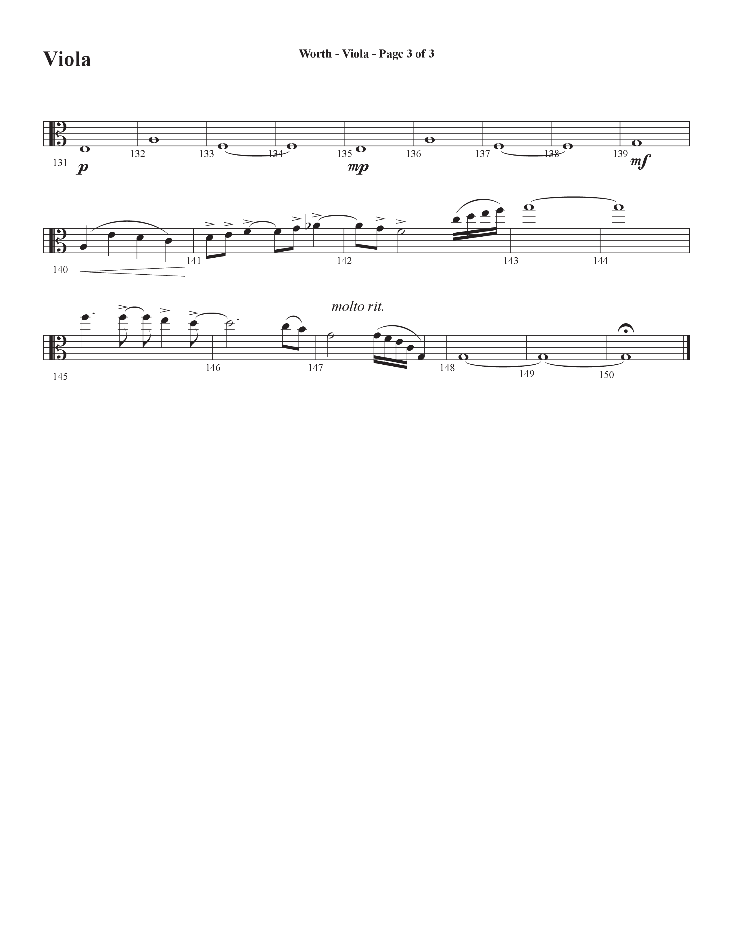 Worth (Choral Anthem SATB) Viola (Word Music Choral / Arr. Bradley Knight)