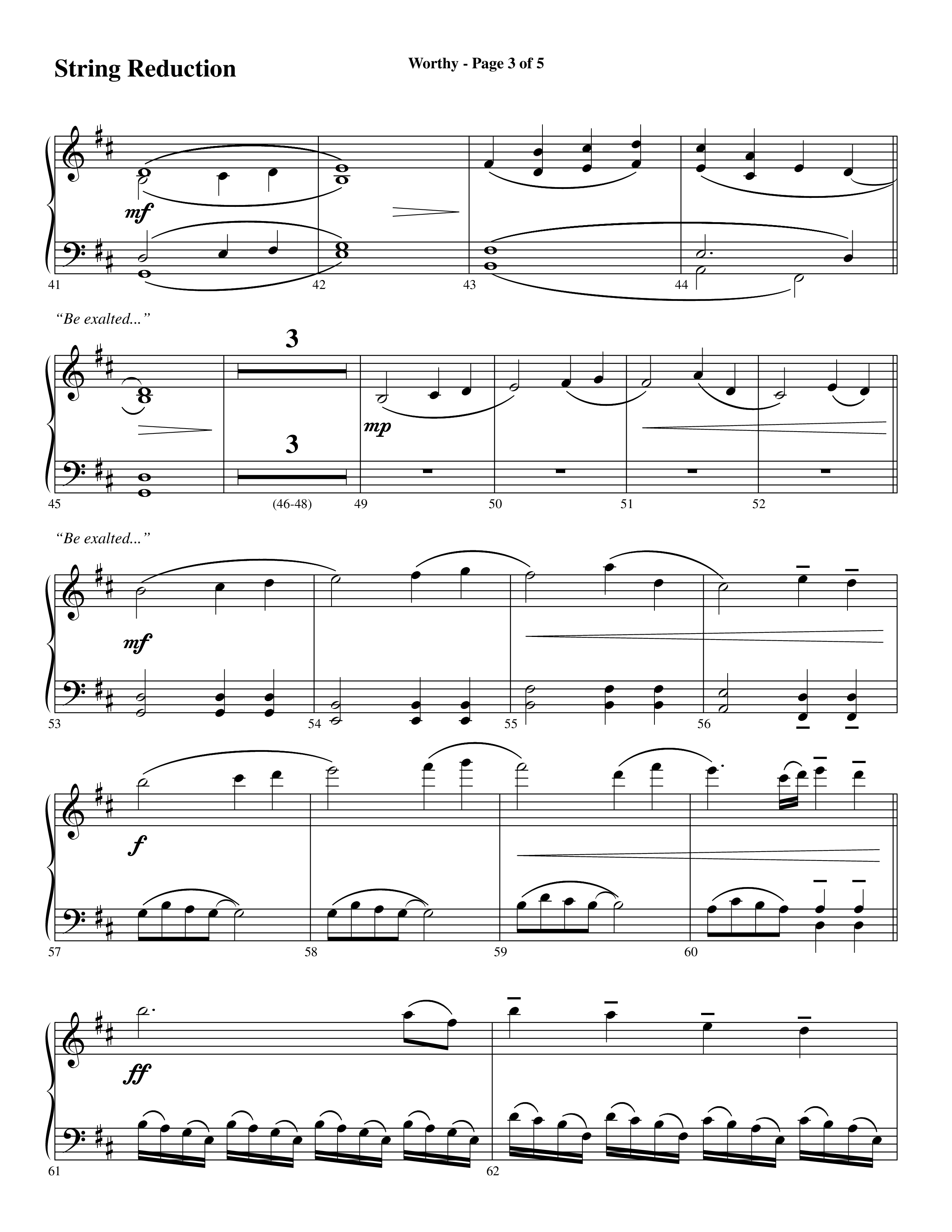 Worthy (Choral Anthem SATB) String Reduction (Word Music Choral / Arr. Cliff Duren)