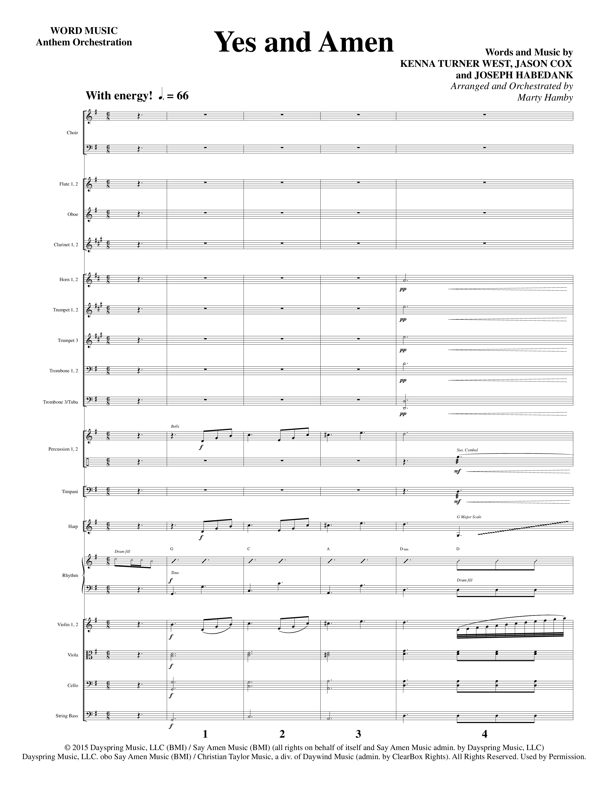 Yes and Amen (Choral Anthem SATB) Conductor's Score (Lorenz Choral / Arr. Marty Hamby)