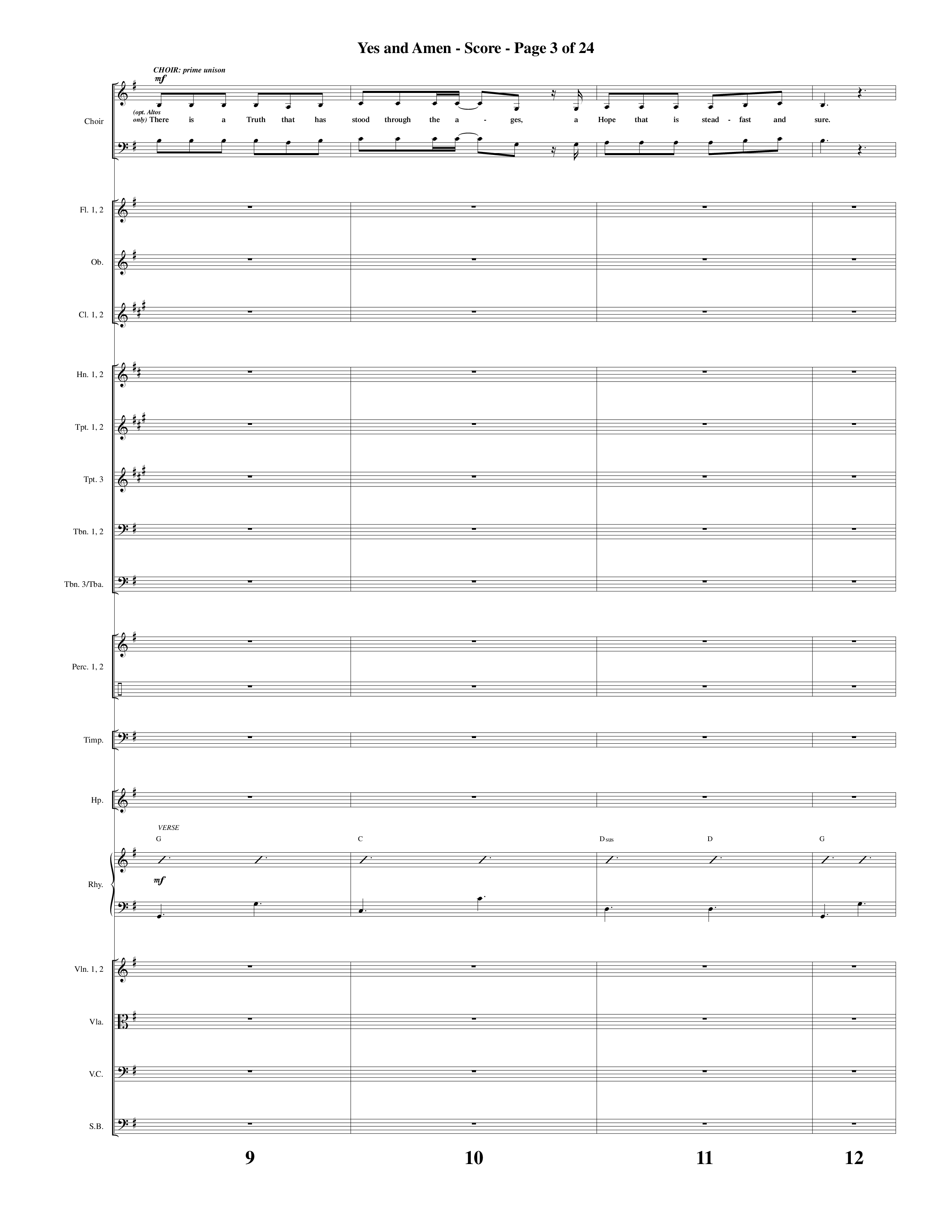 Yes and Amen (Choral Anthem SATB) Conductor's Score (Lorenz Choral / Arr. Marty Hamby)