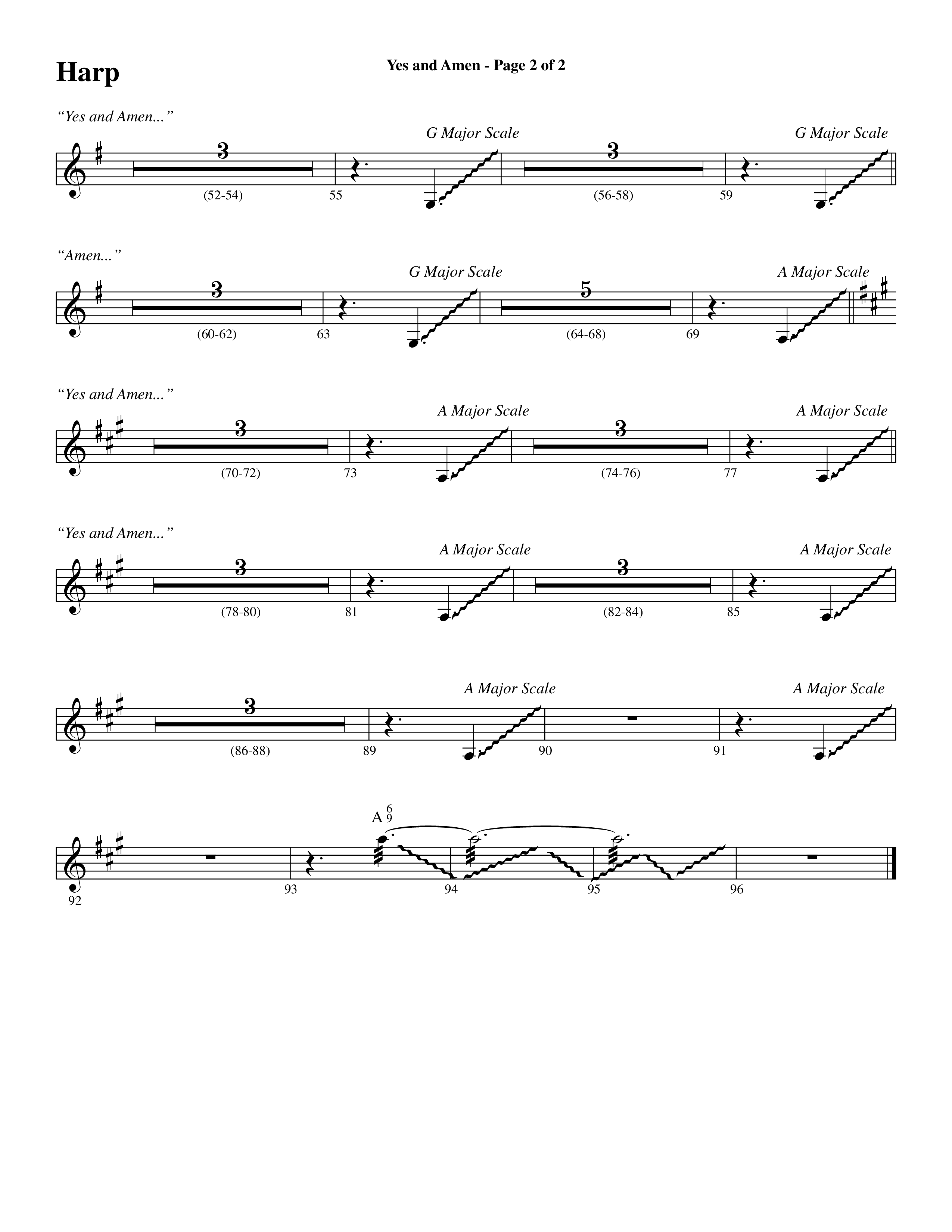 Yes and Amen (Choral Anthem SATB) Harp (Lorenz Choral / Arr. Marty Hamby)