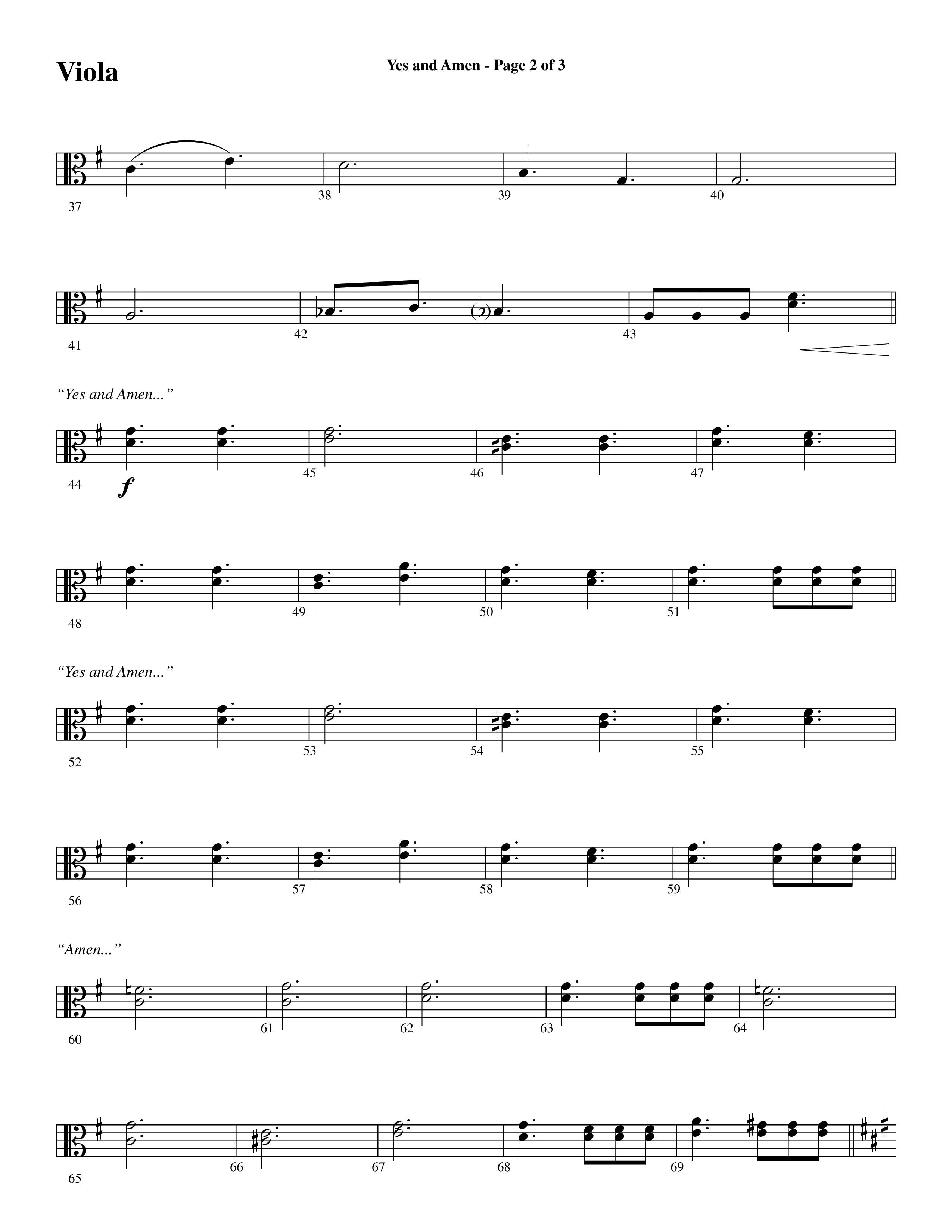 Yes and Amen (Choral Anthem SATB) Viola (Lorenz Choral / Arr. Marty Hamby)