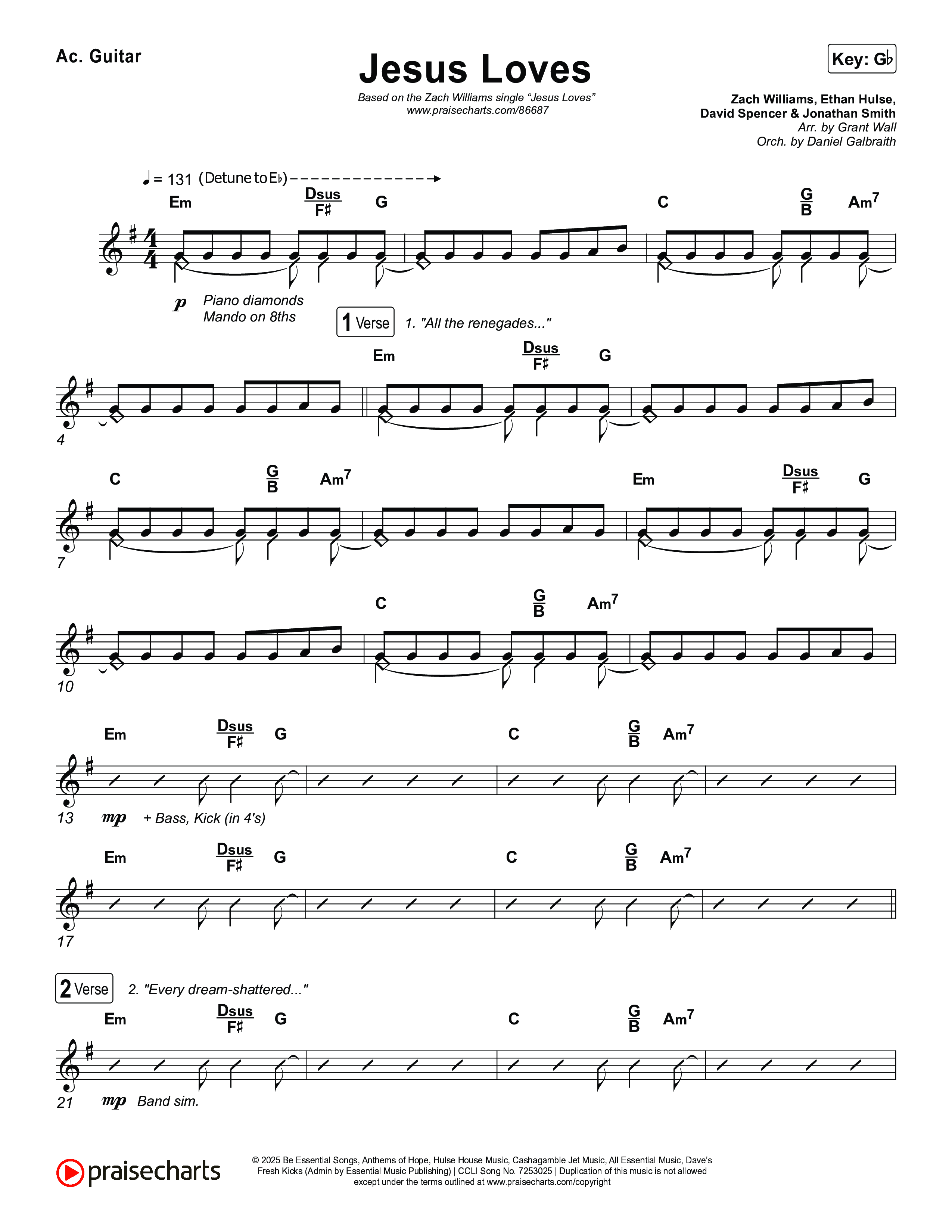 Jesus Loves Acoustic Guitar (Zach Williams)