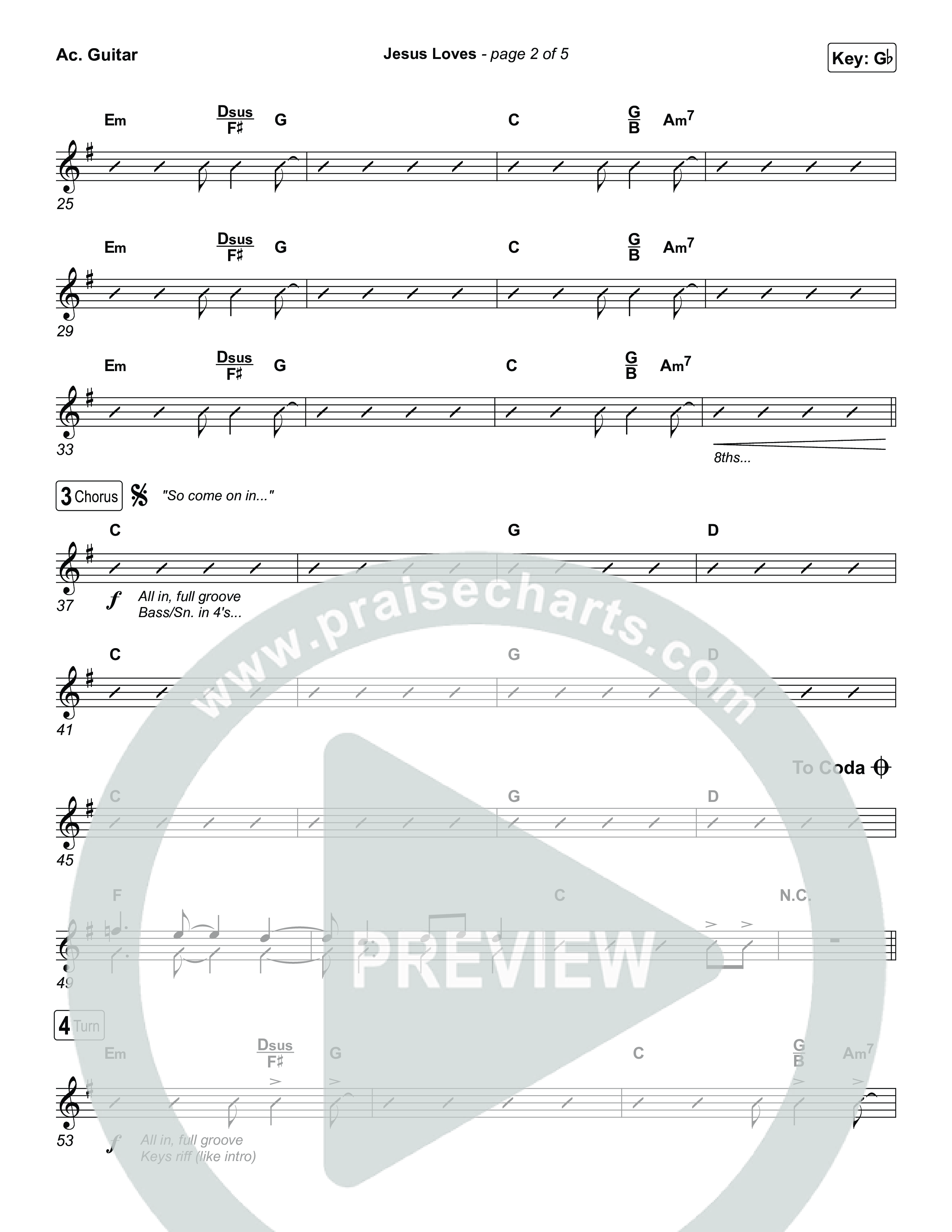 Jesus Loves Acoustic Guitar (Zach Williams)