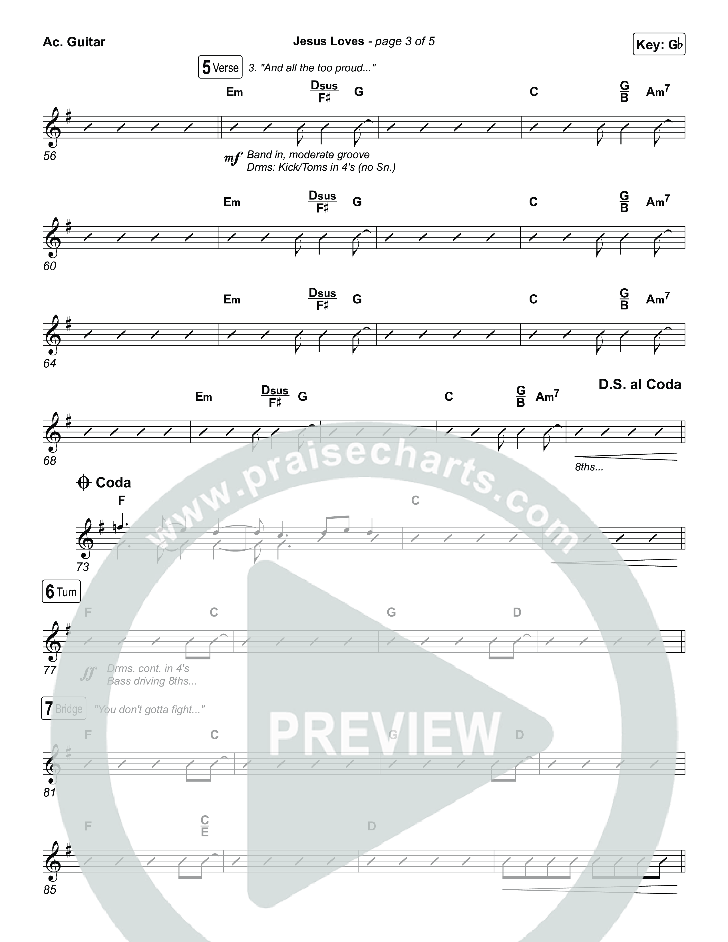 Jesus Loves Acoustic Guitar (Zach Williams)