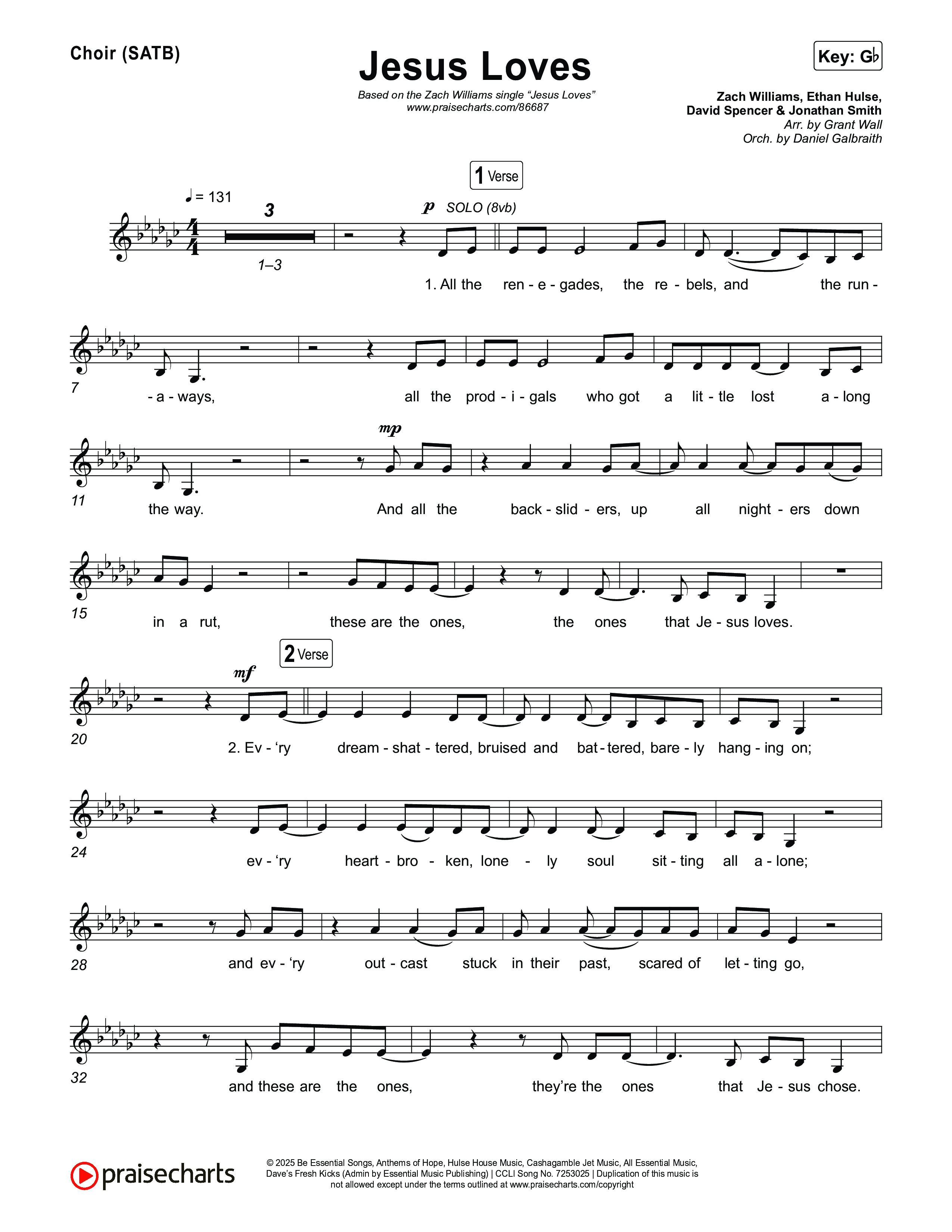 Jesus Loves Choir Sheet (SATB) (Zach Williams)