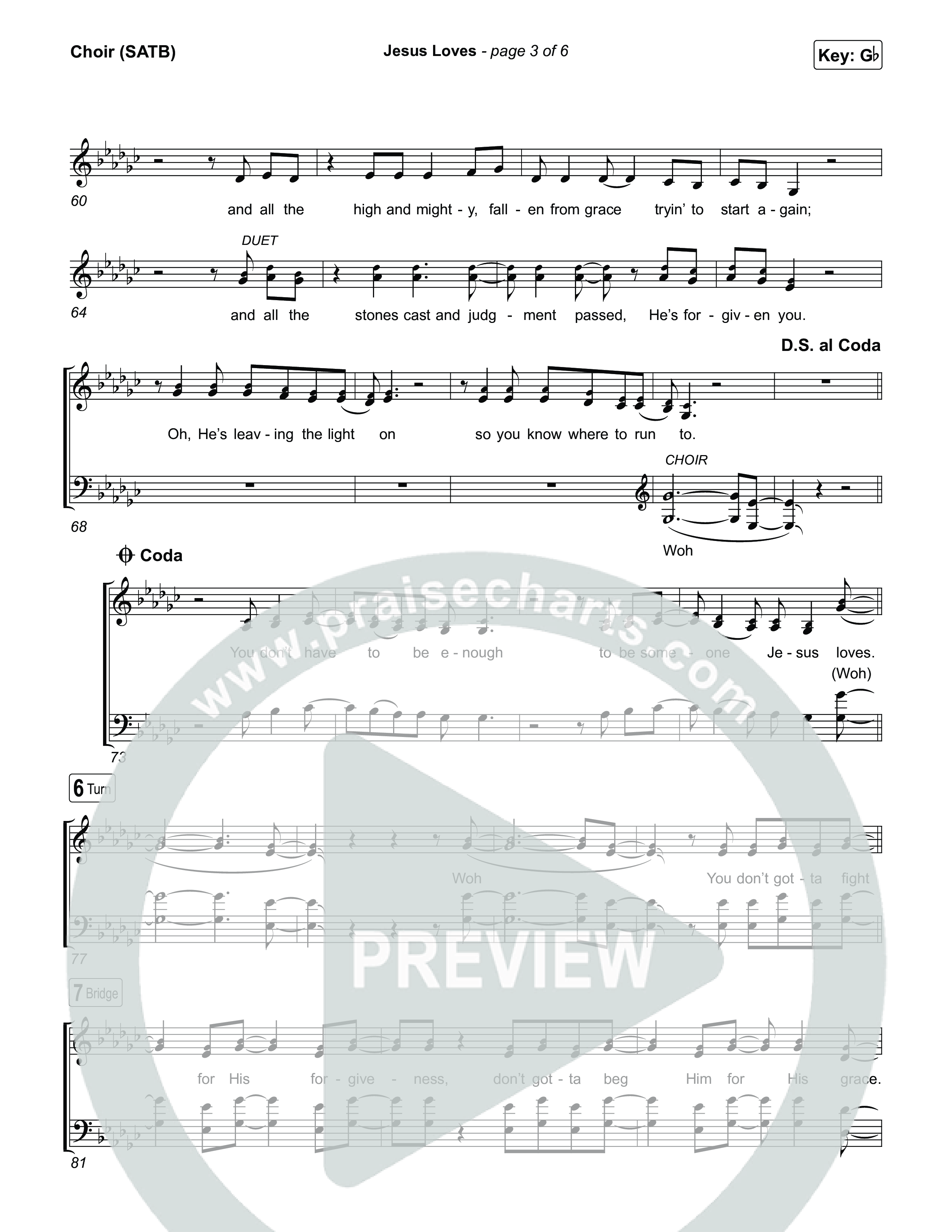 Jesus Loves Choir Sheet (SATB) (Zach Williams)