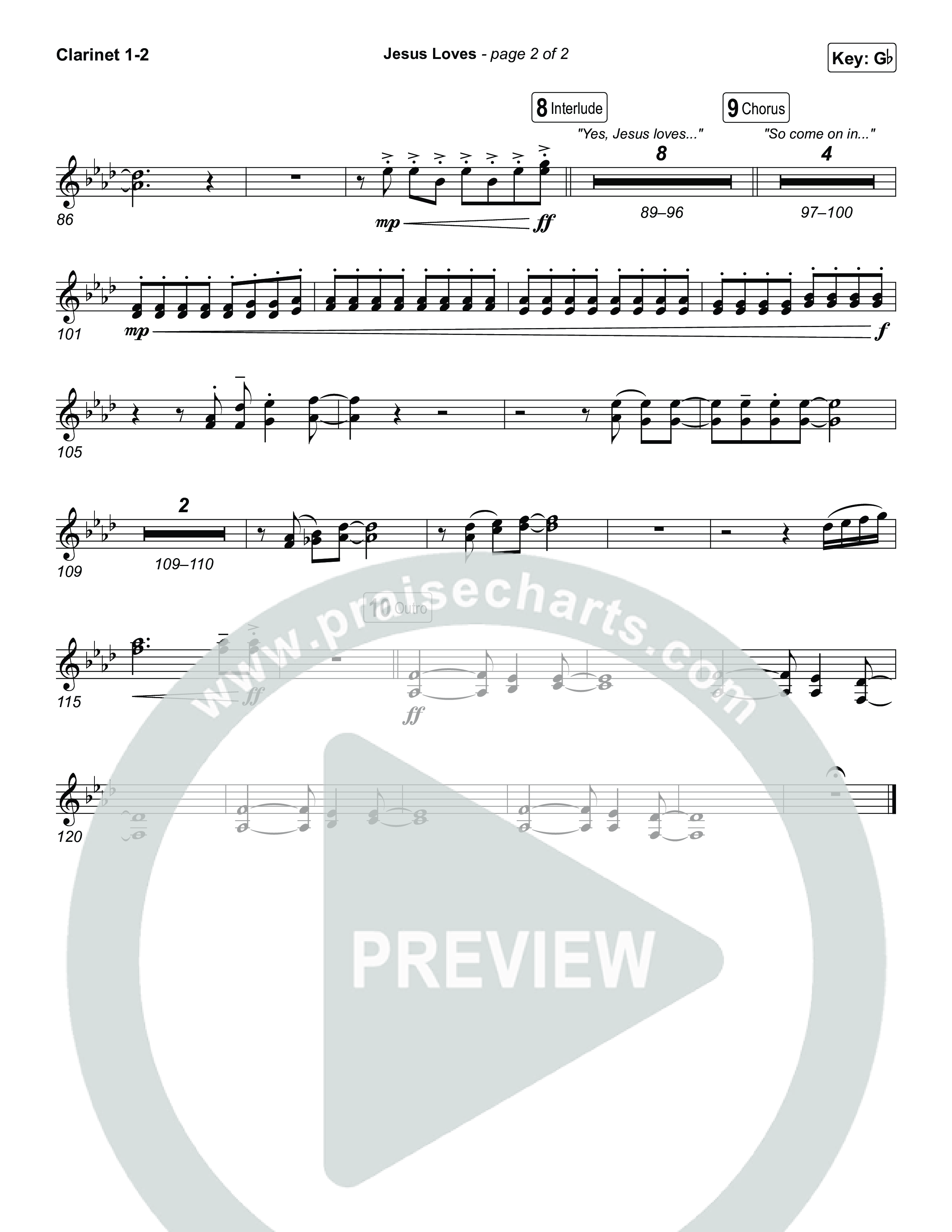 Jesus Loves Clarinet 1/2 (Zach Williams)